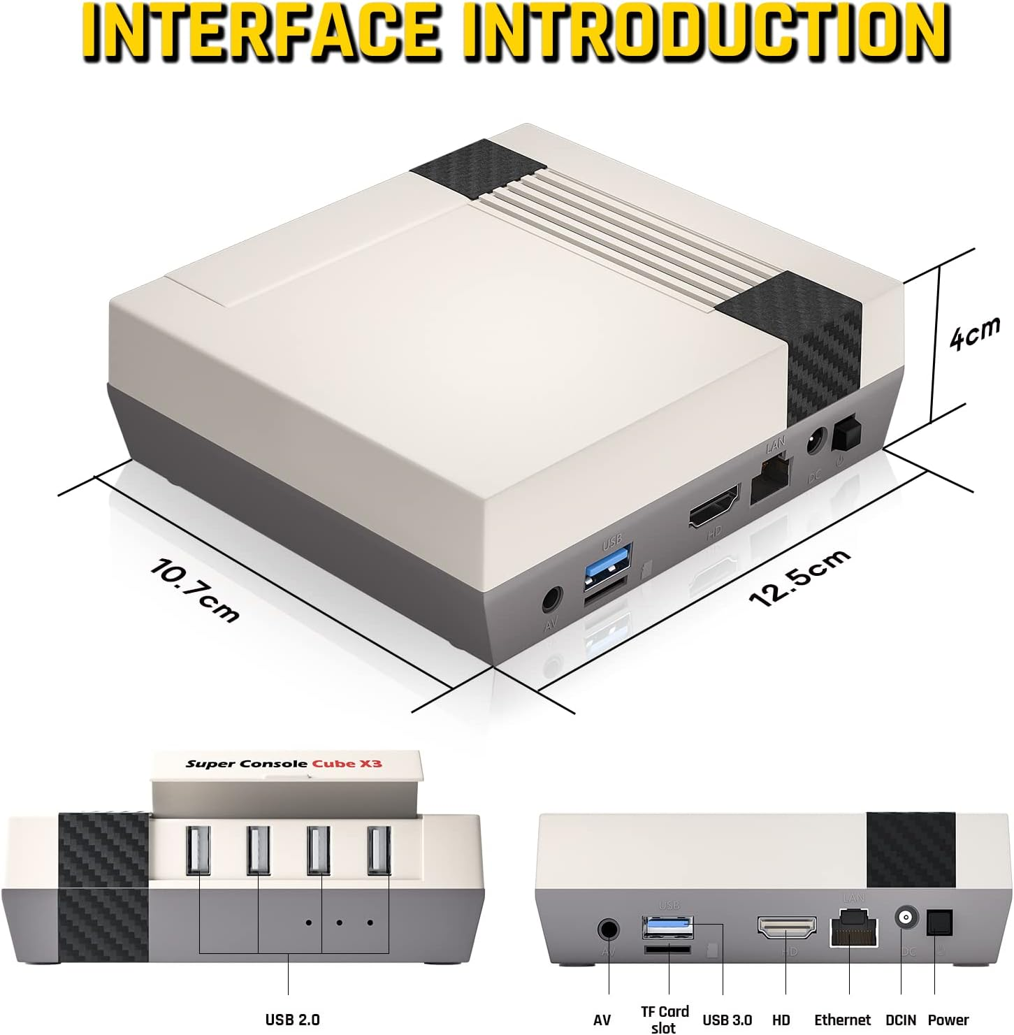 KINHANK Super Console Cube X3 Retro Mini Video Game Console,Classic Game & Android System All in One,With 100,000 Games,60+ Emulators,Quad-Core 1.91Ghz S905X3 Chip.4K Output,Cooling Fan(256Gb) image number 4