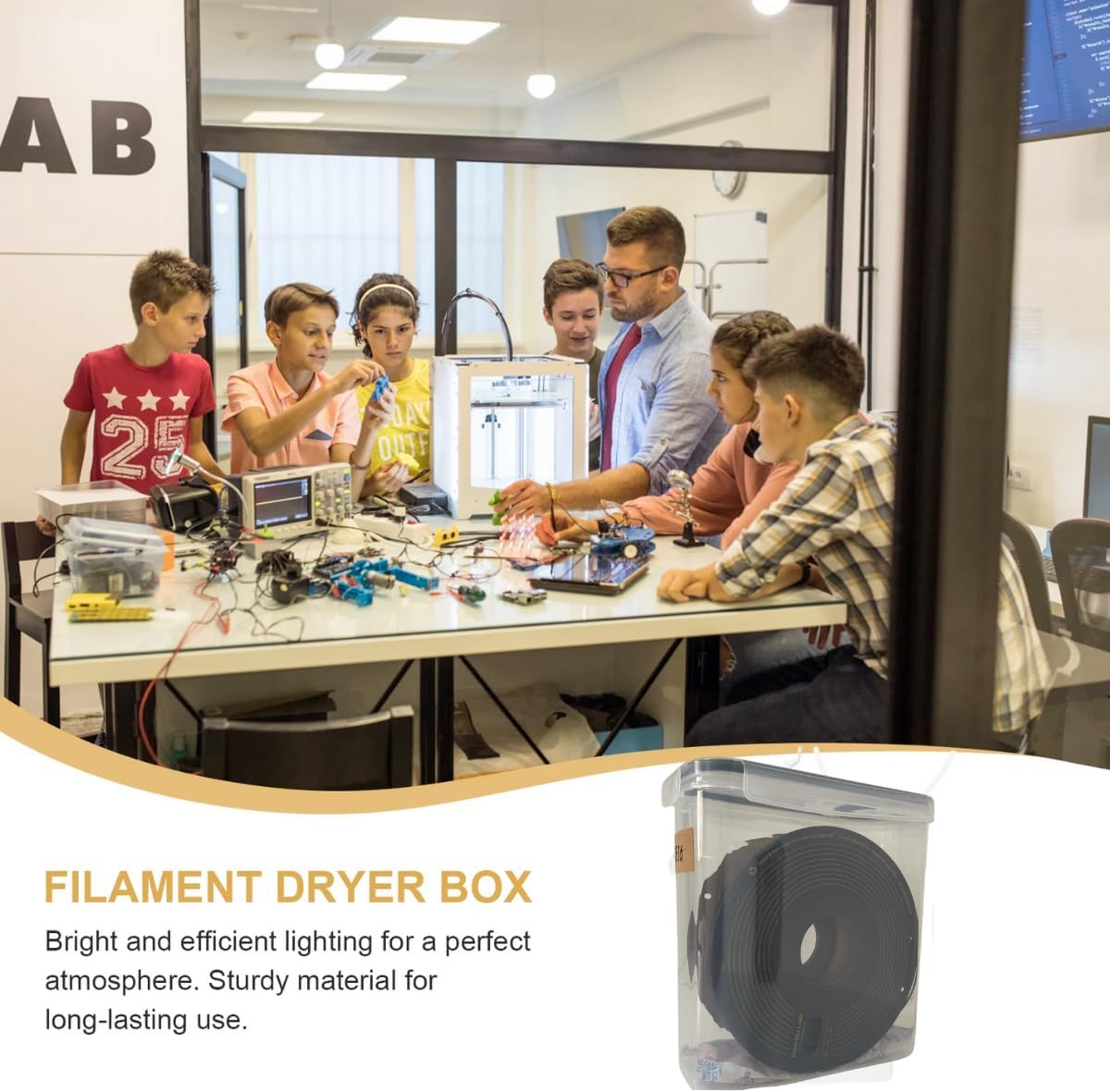 YLRR Airtight Container for 3D Printing Filament, Filament Dry Storage, Filament Dryer for 3D Printing Filaments with Desiccant &Label+1 Marker Pen, Water-Proof and Dust-Proof 4.0L- 4 Pack image number 3