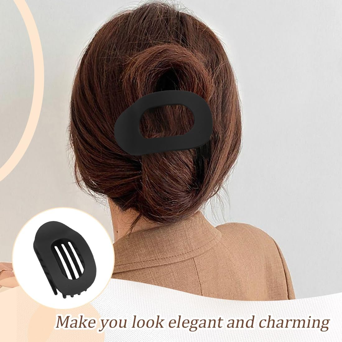 IKOPFLN Pack of 4 Volume Hair Clips, Flat Claw Clip, Hair Clips, Women'S Thin Hair, Hair Clips, Women'S Hair Accessories, Women'S image number 5