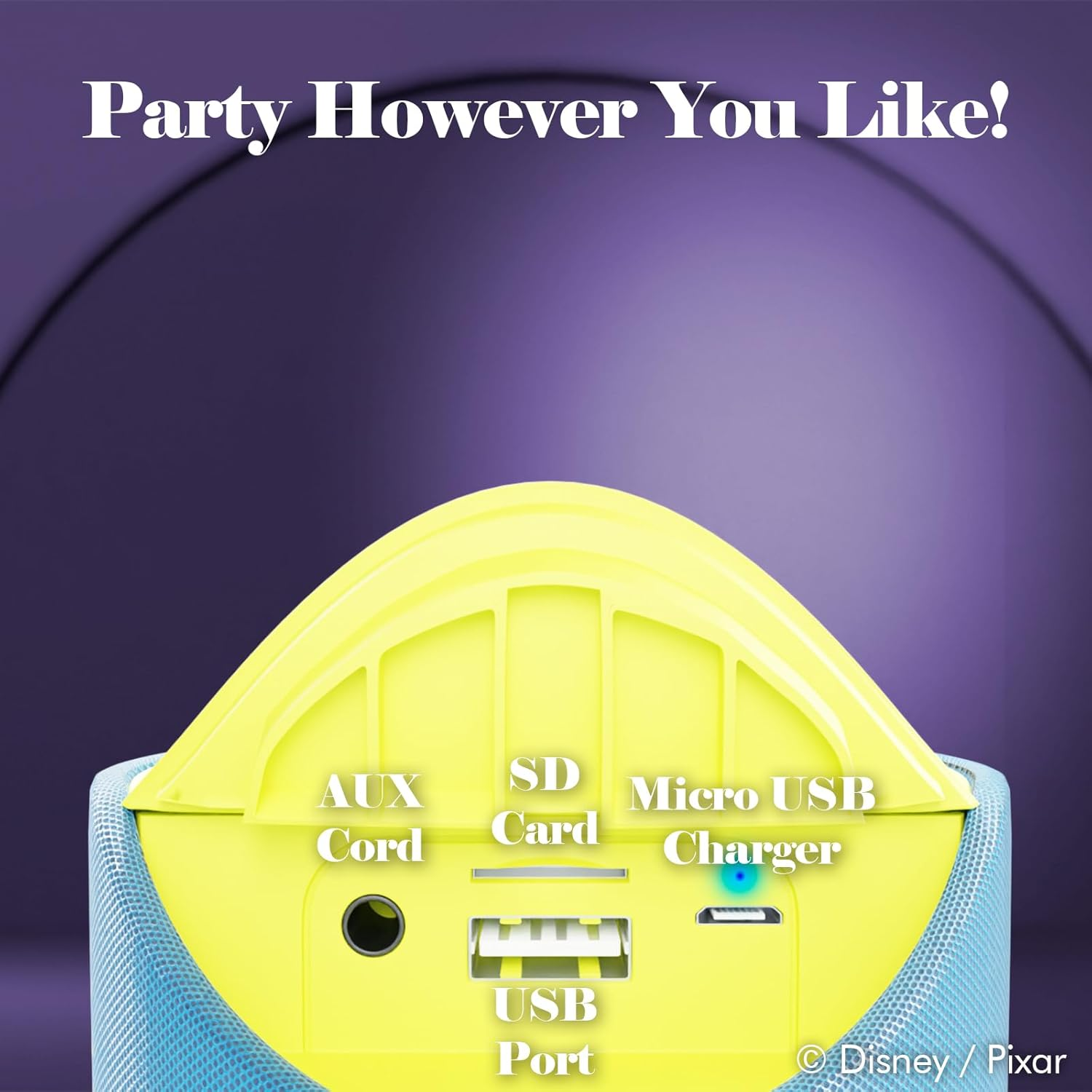 Disney/Pixar&rsquo;S inside Out 2 Bluetooth Speaker- Splashproof Wireless Speaker W/ 3 Hrs Playtime/Sd Slot/Fm Radio- inside Out 2 Gifts for Women, Men and All Fans (Anxiety + Joy) - Inside Out 2 Cast image number 7