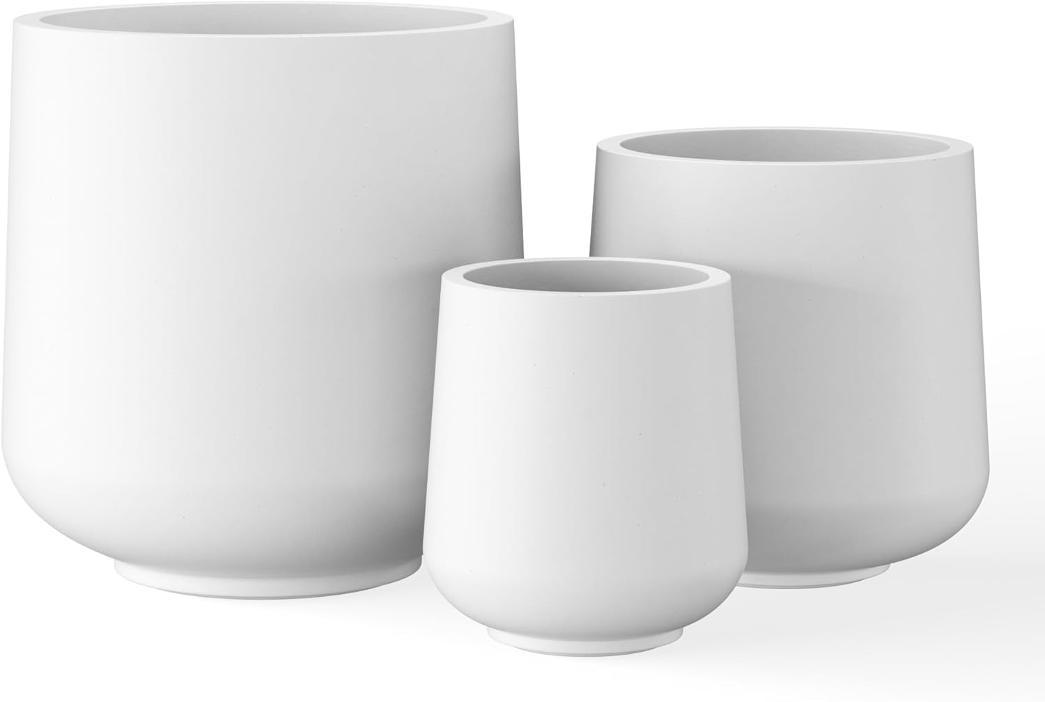 Kante round Pure White Concrete Planter (Set of 3)