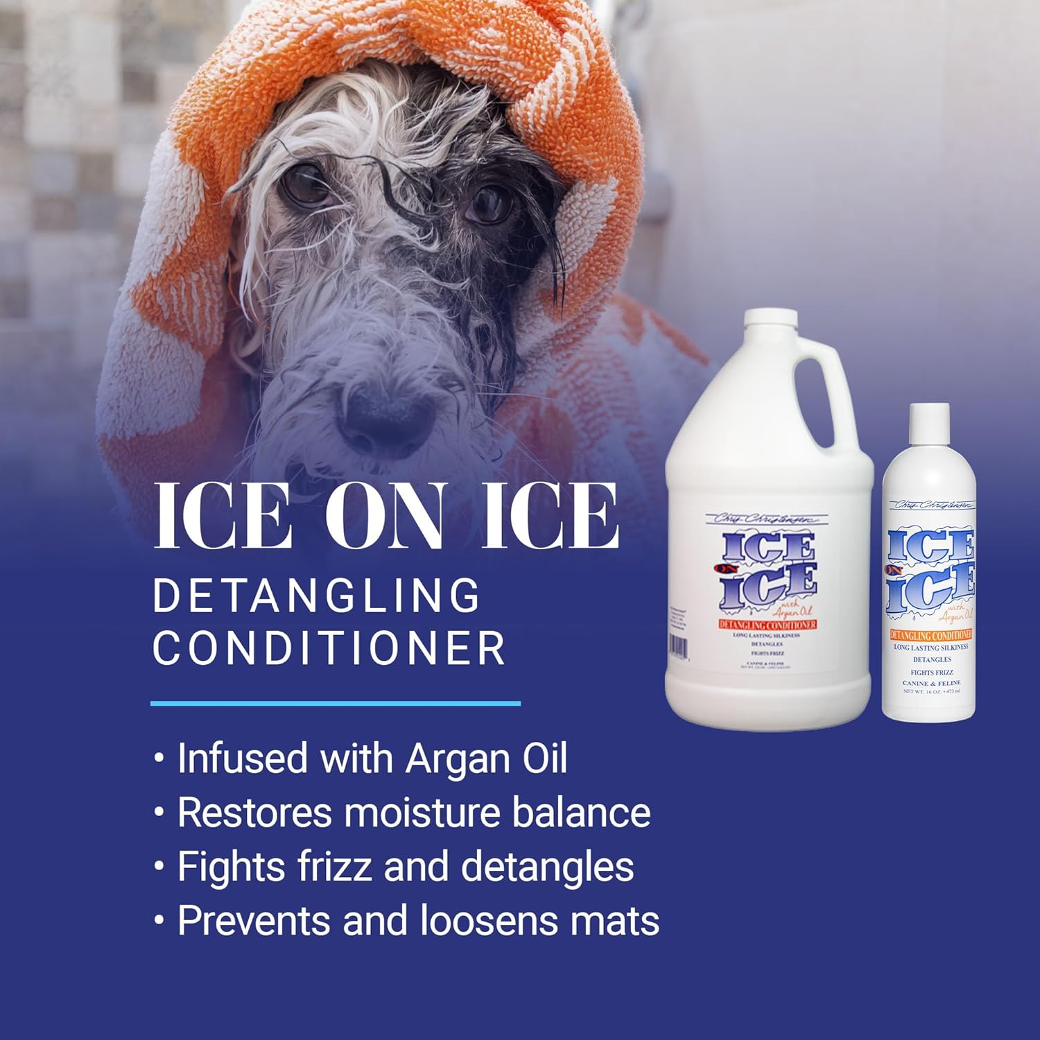 Chris Christensen Ice on Ice Conditioner &ndash; Untangle and Shine, Professional Hair Care, 473 Ml image number 3