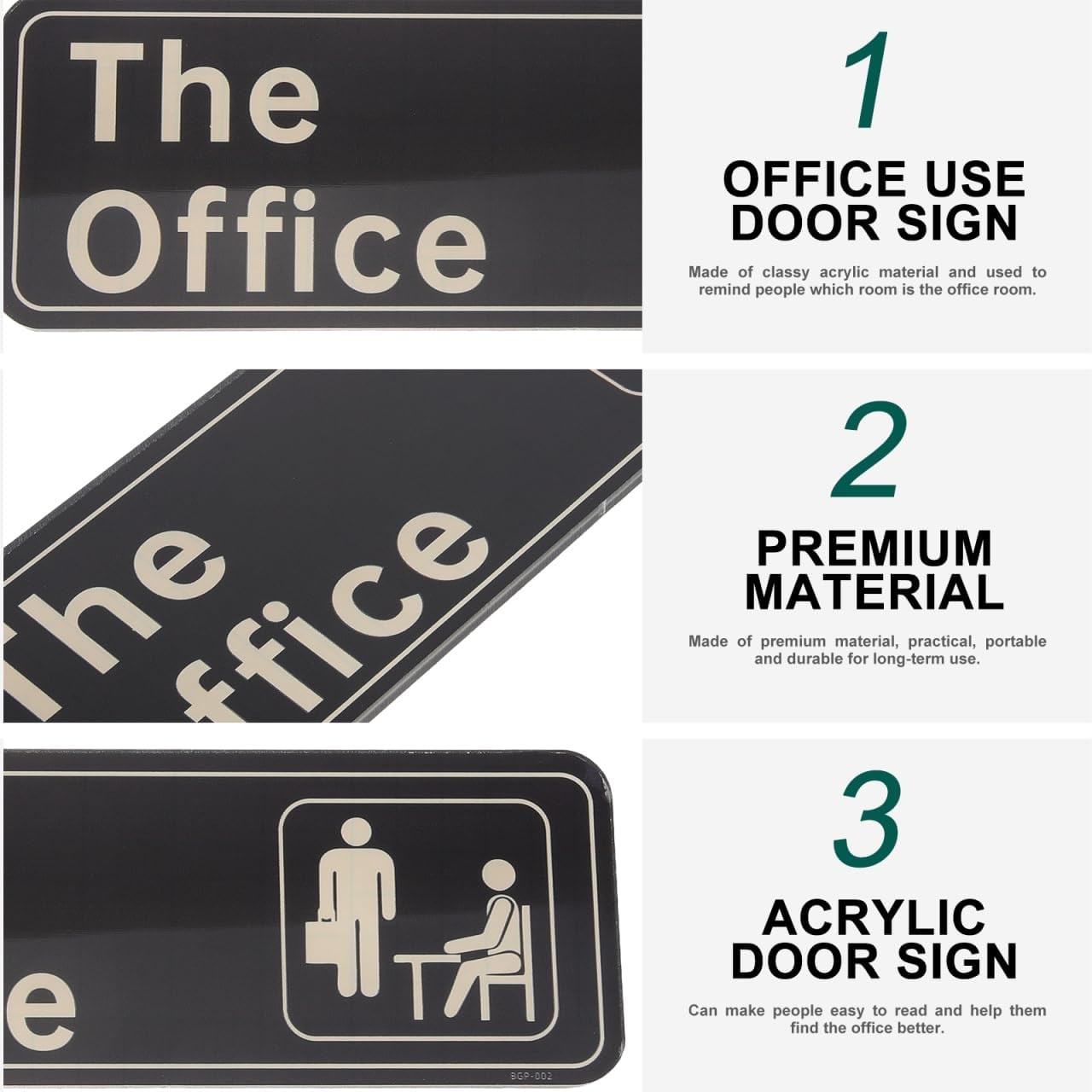 OHPHCALL Acrylic the Office Sign Official Self Adhesive Office Sign for Door or Wall for Your Home Business 23Cm image number 2