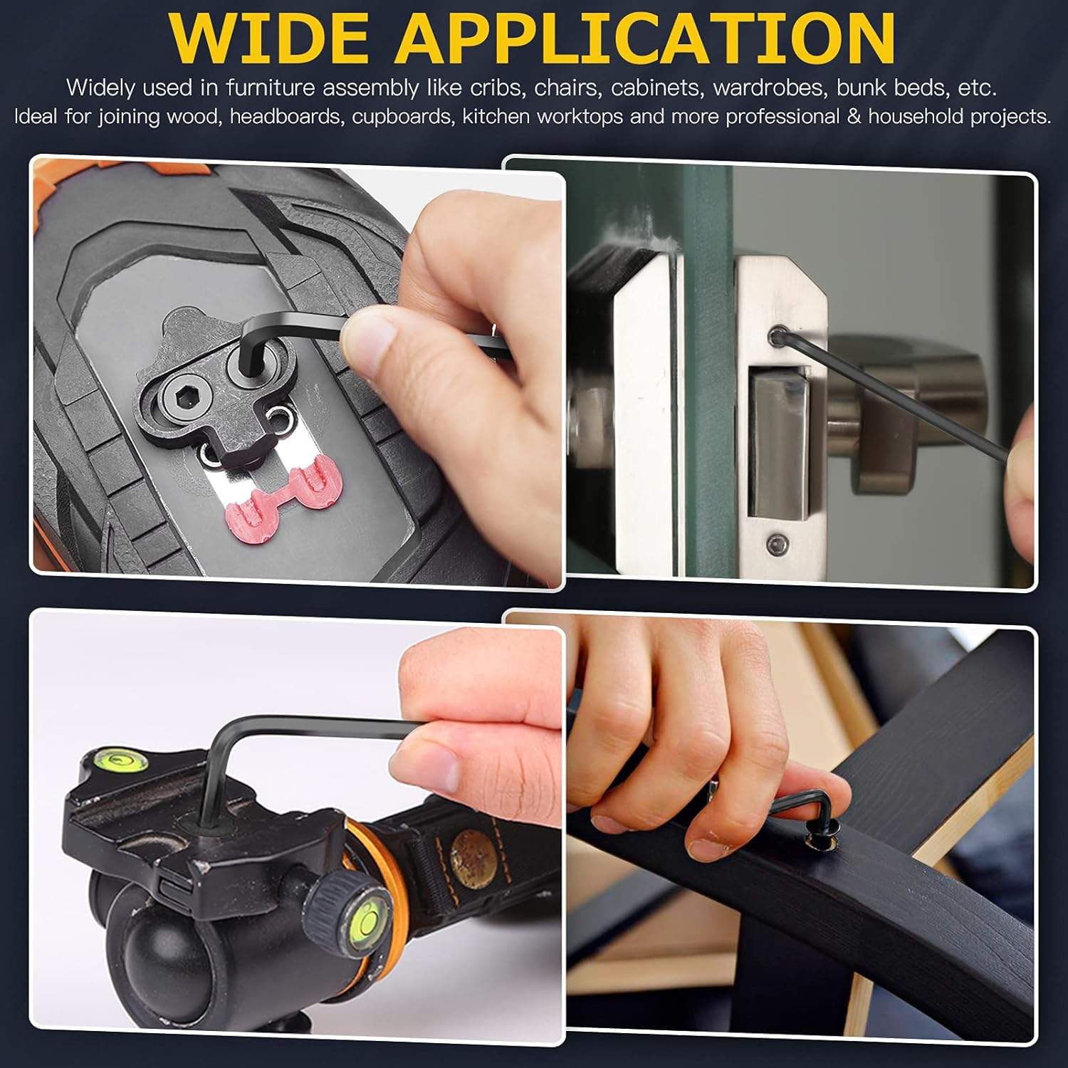 140Pcs M6 Crib Screws Hardware Replacement Kit Black Hex Socket Cap Bolts Crib Bolts and Barrel Nuts Cross Dowel Assortment Kit M6X15/25/35/45/55/65/75Mm for Furniture image number 2