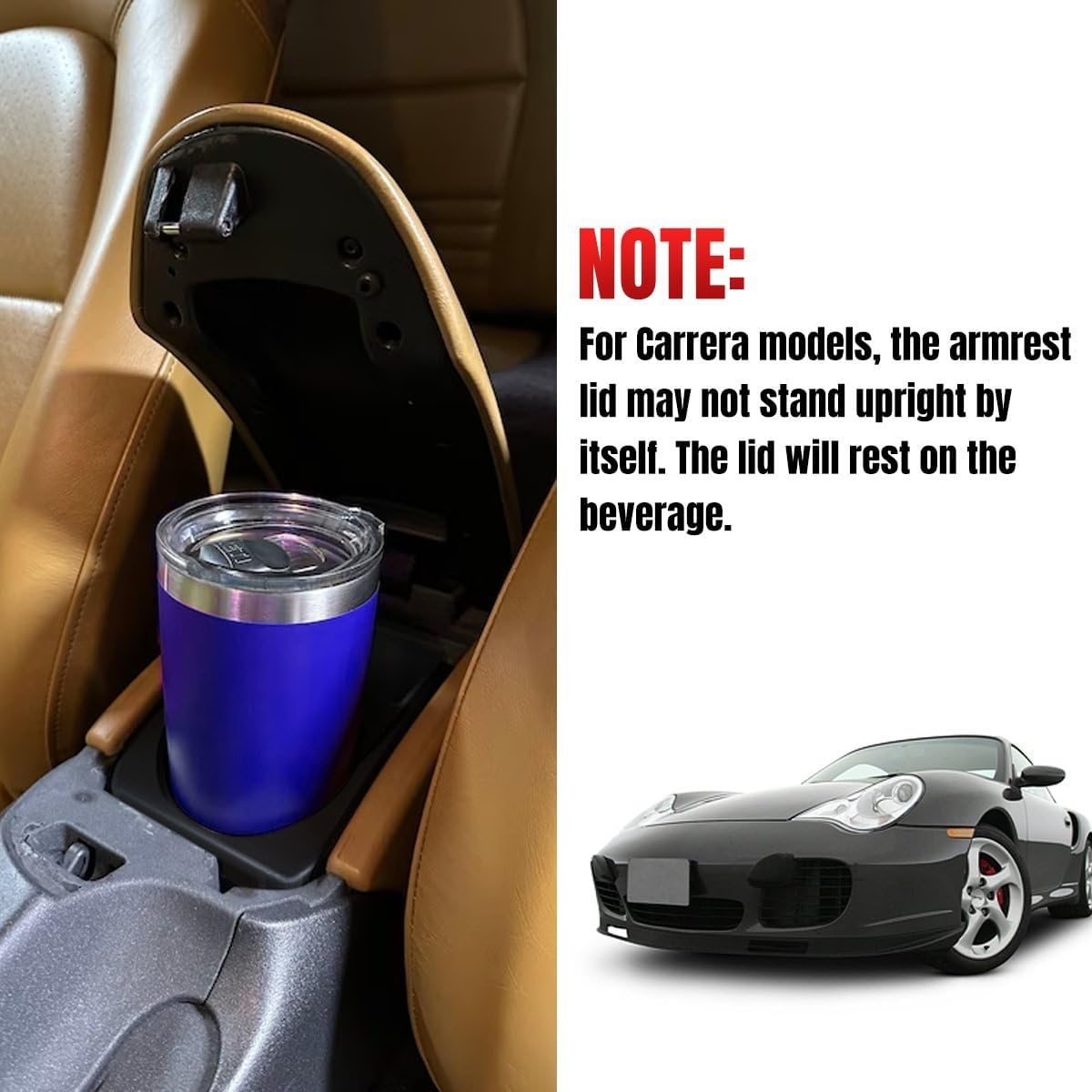 OICCTBF Center Console Cup Holder for Porsche Boxster 996 986 911 1997-04 for Porsche Carrera 1999-2004,Center Console Beverage Drink Insert for Most Standard Sized Cups image number 1