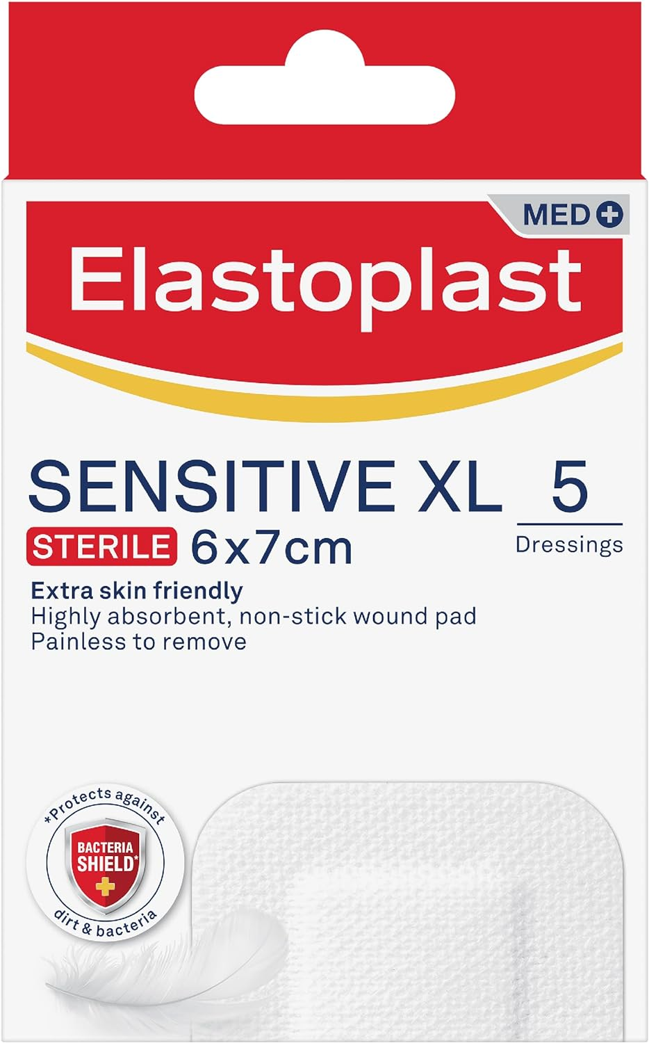 Elastoplast Antibacterial Sensitive XL Wound Dressings 5 Pack image number 1