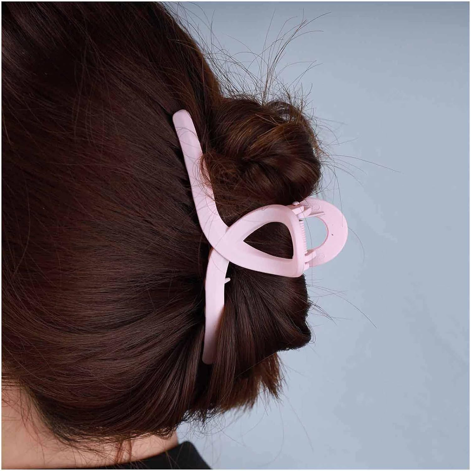 Yheakne Vintage Acrylic Hair Claw Clip Plastic Hair Claw Clip Plain Hair Holder Clips Jelly Pine Hair Clip French Hair Catch Barrette Decorative Hair Accessories for Women and Girls (Pink)