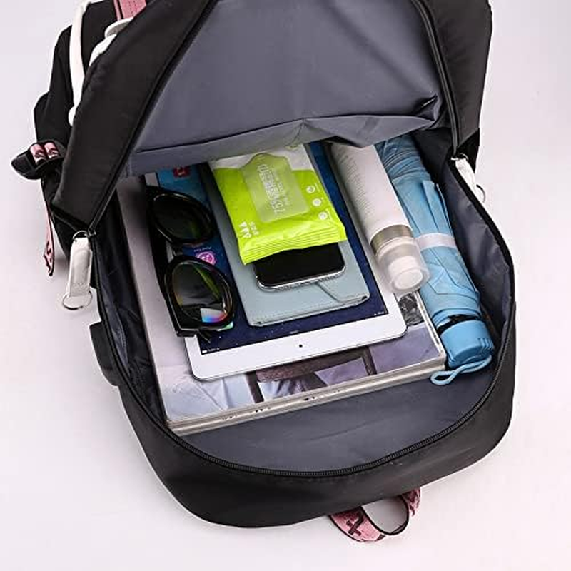 AII Lover Anime Backpack with USB Port,17In Cartoon Laptop Backpack Shoulder School Book Bag Students Backpack. - A image number 3