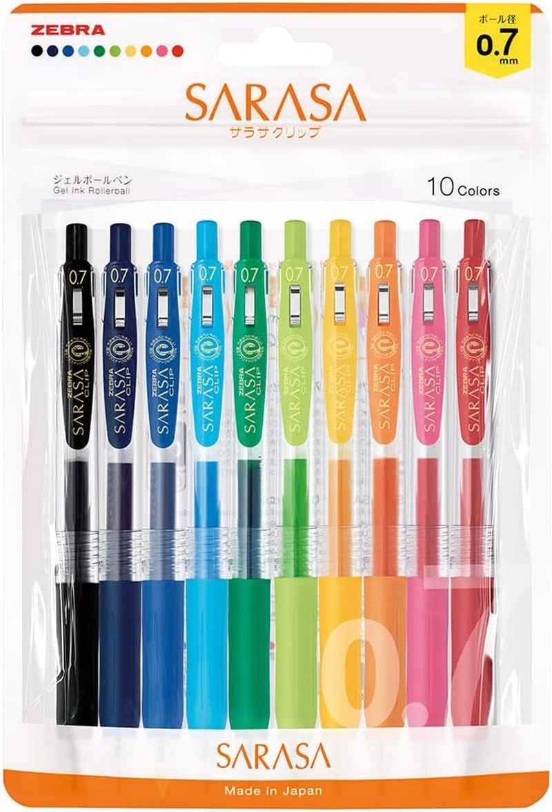 Zebra Gel Ballpoint Pen Sarasa Clip 0.7Mm 10 Colors Set N JJB15-10C-N