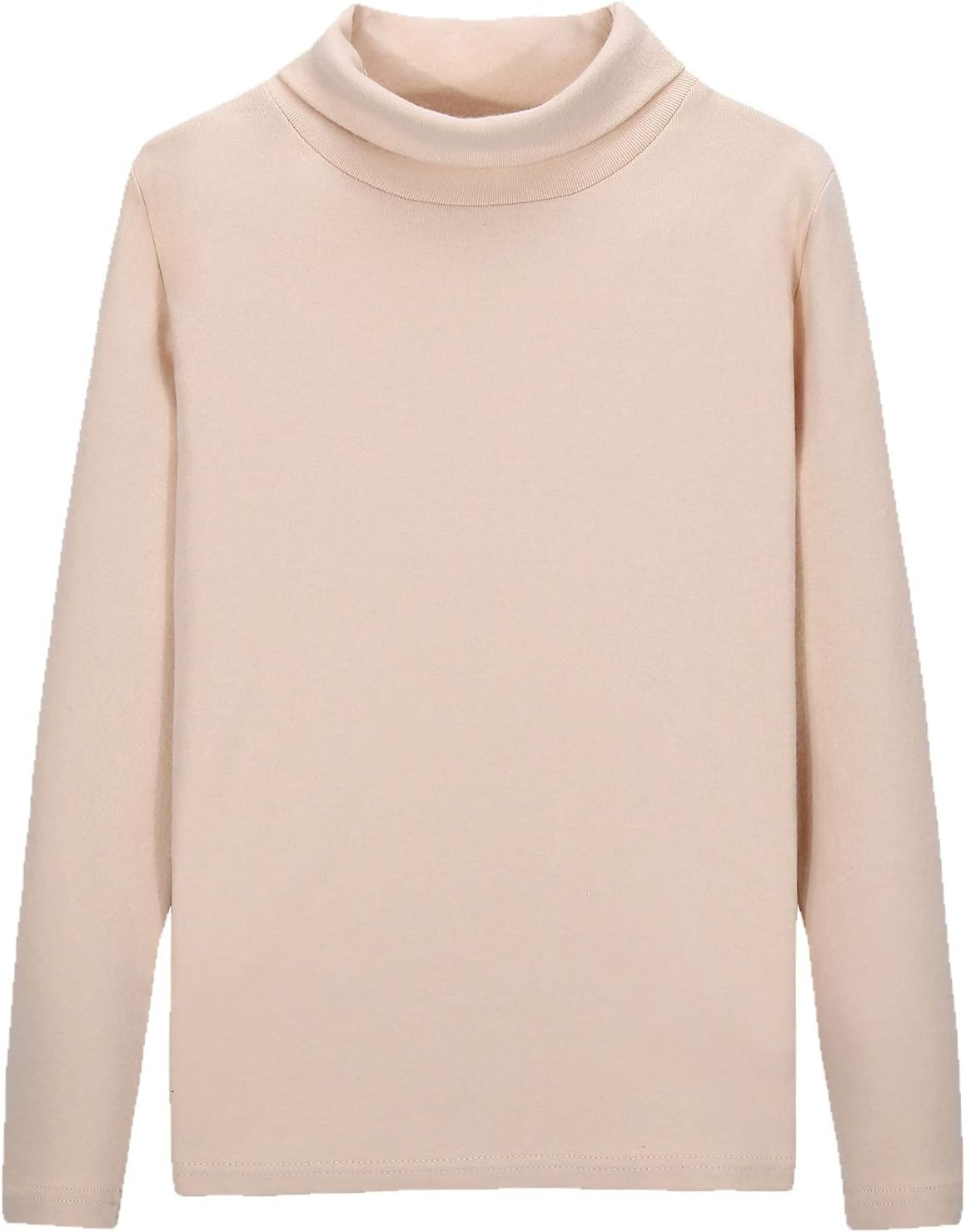 CUNYI Boys Girls Turtleneck Long Sleeve Soft Cotton T-Shirts Solid Color Warm Tee Tops