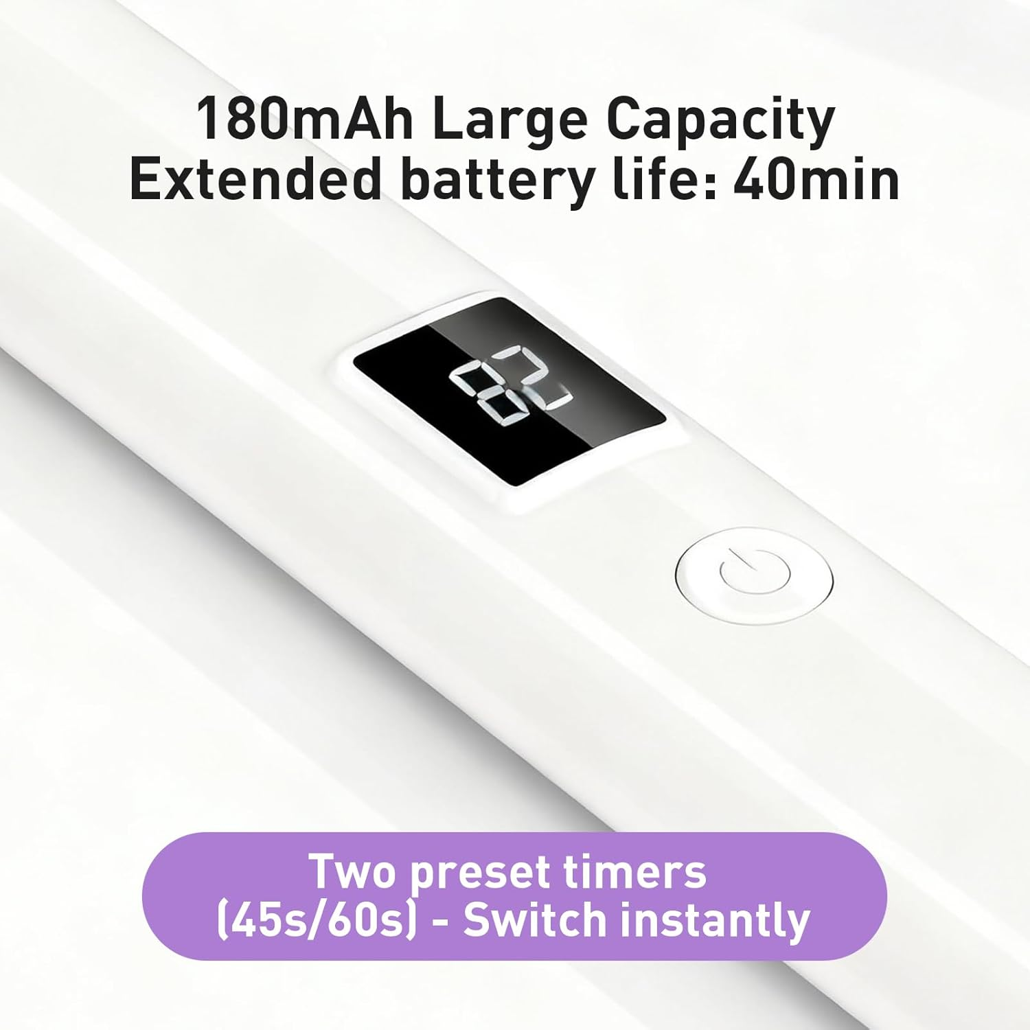 Stand Type One-Line Led Nail Lamp, Retractable Portable Nail Light,Flash Cure Nail Lamp, with Two Timing Settings Used for Rapid Drying of All Adhesives image number 2