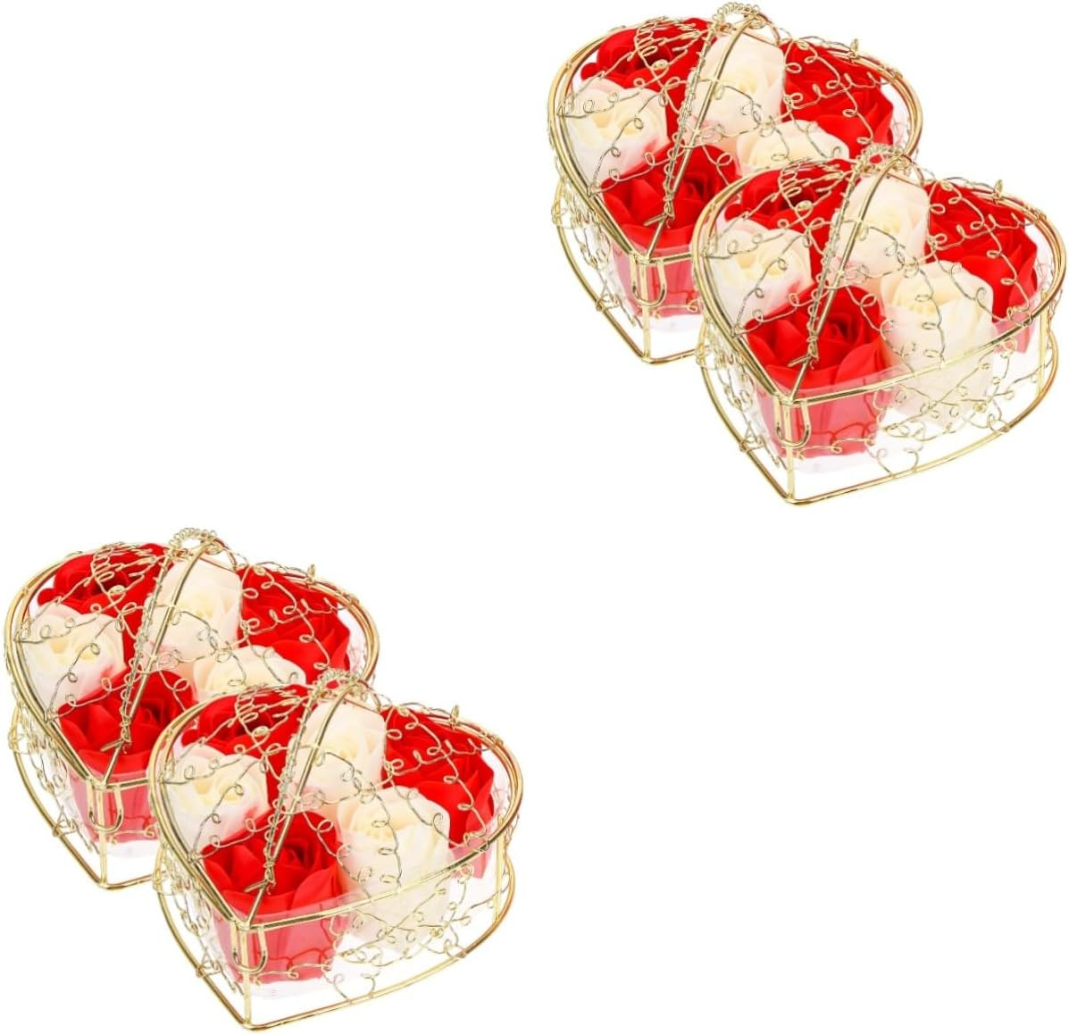 FRCOLOR Decorative Soap 4 Boxes Soap Rose Floral Immortal Floral Ornament Rose for Women Spa for Women Soap Bride Rose Soap Bar Fancy Soap Basket Miss image number 5