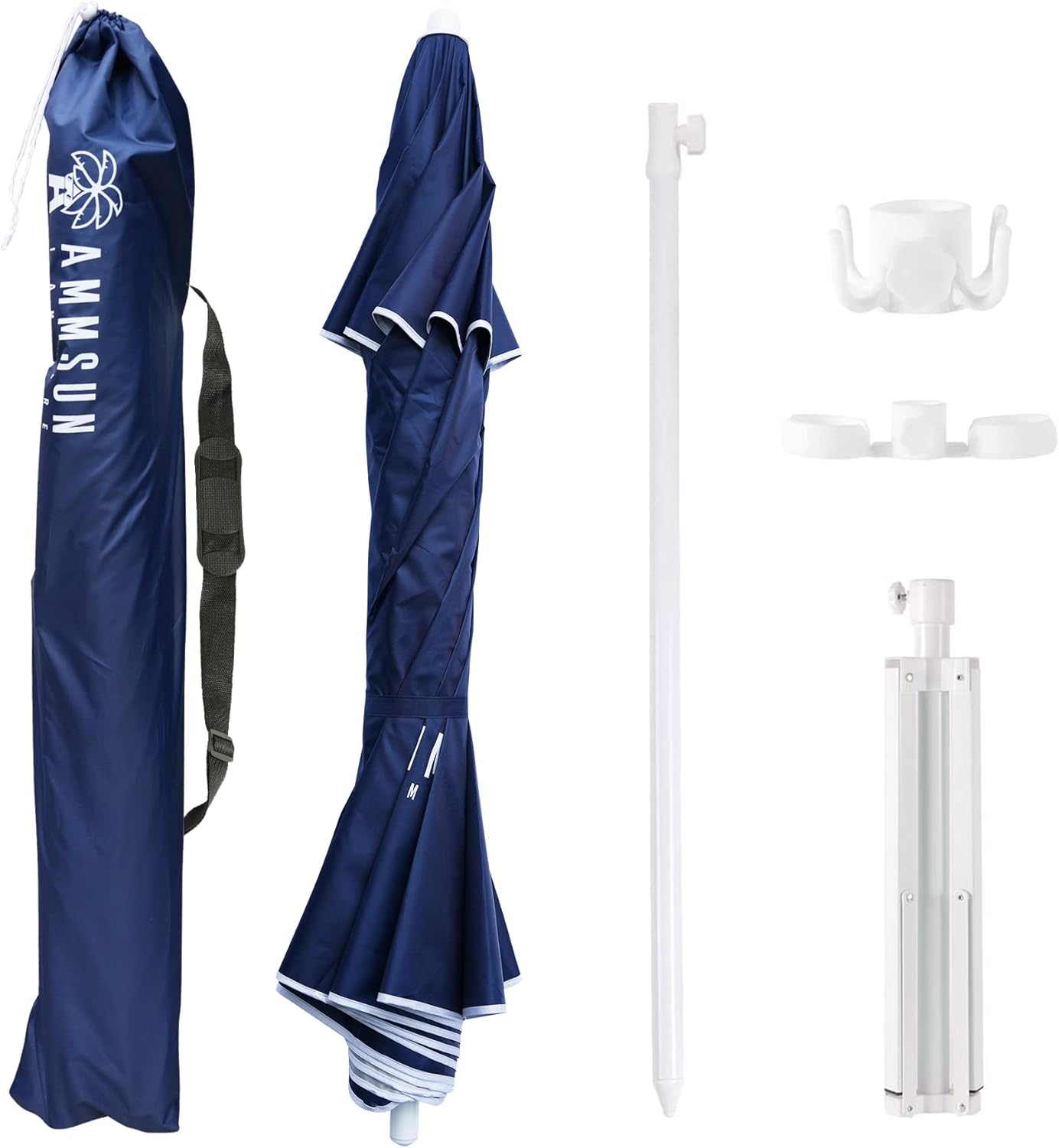 AMMSUN Shade Umbrella, Premium Portable Umbrella with Stand, 6.5Ft Lightweight Sports Umbrella for Sporting Games, Adjustable Instant Sun Protection and Easy to Carry (Navy Blue) image number 6