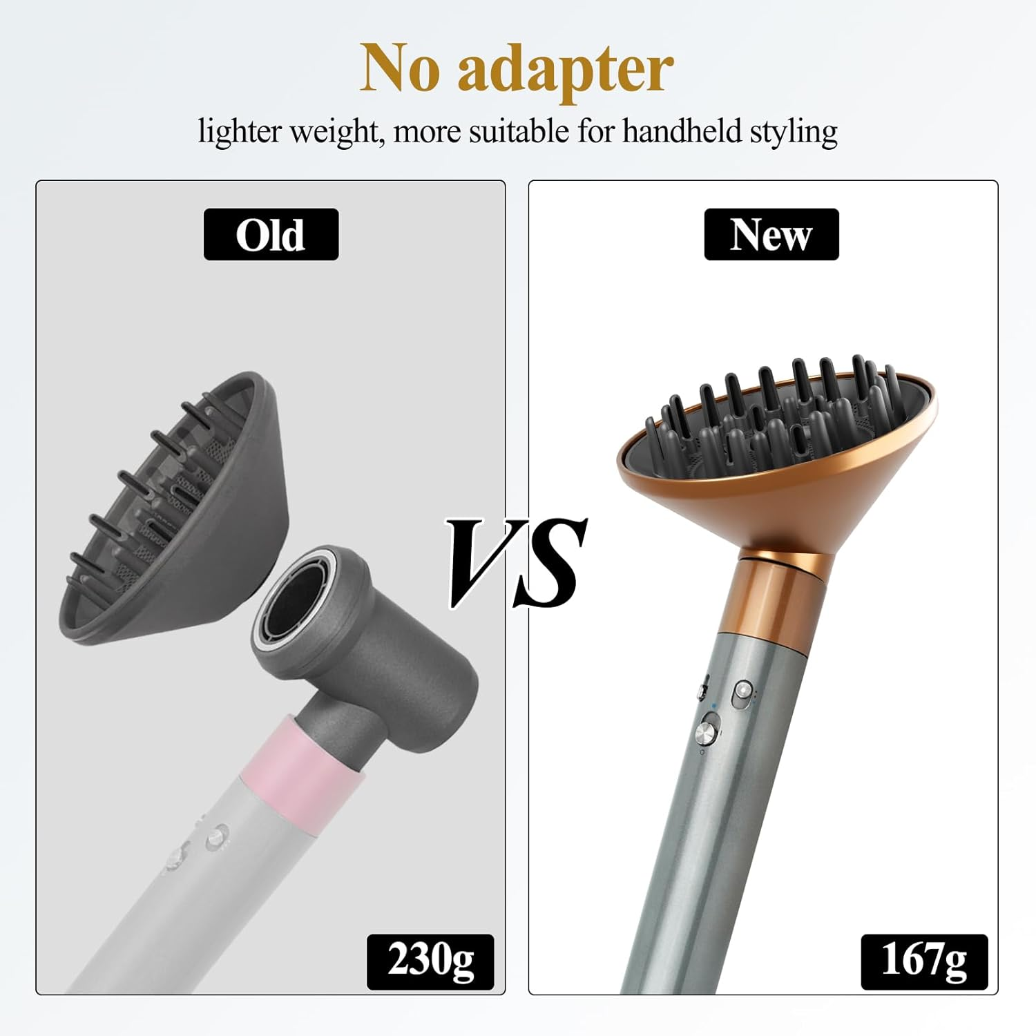 YTCHYYSK Large Diffuser Attachment Compatible with Dyson Airwrap, Upgraded Bigger Diffuser Nozzle to Dryer Faster and Define Curls Hair, Gold image number 4