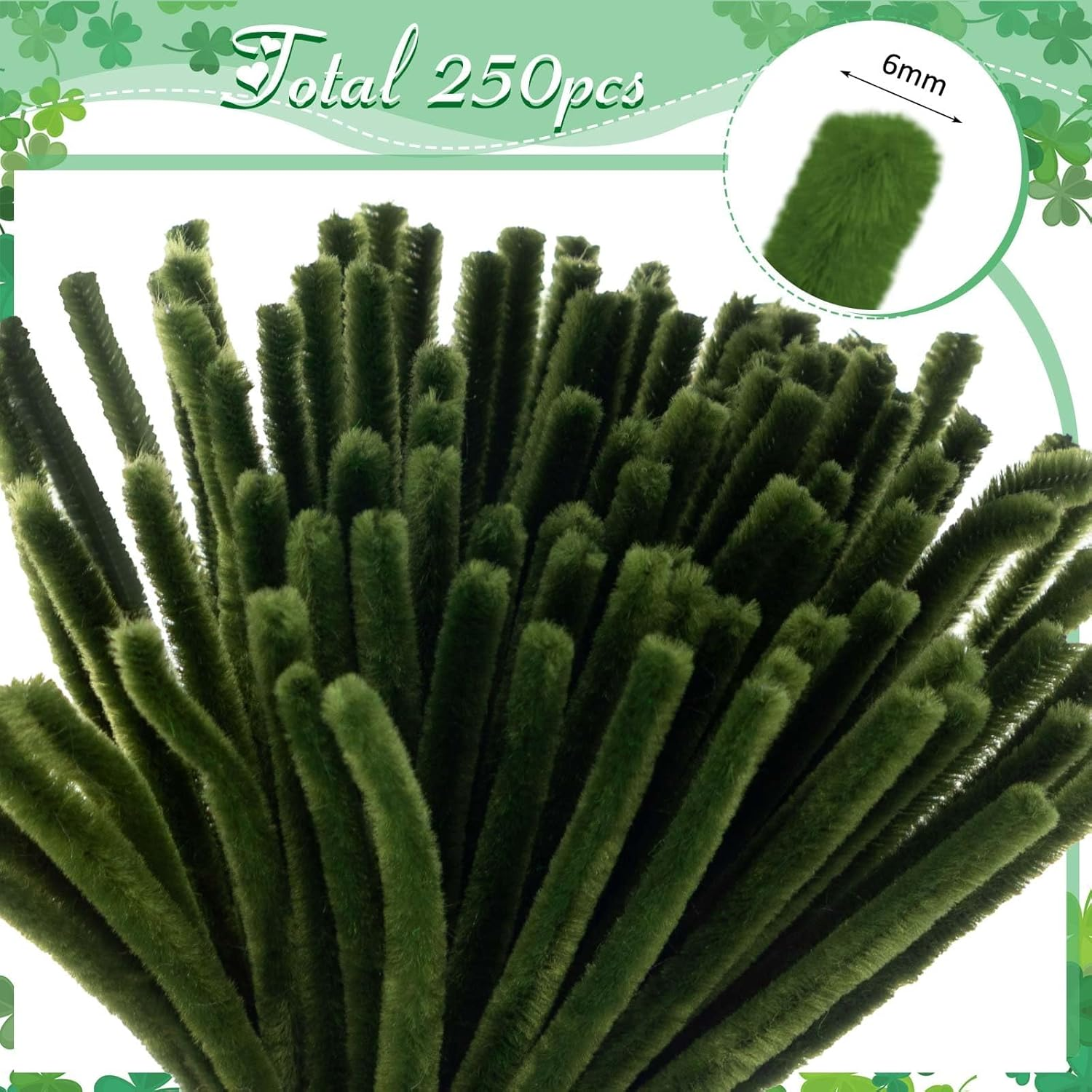 500 Pieces Pipe Cleaners Chenille Stems for Flowers Craft Supplies Bulk Fluffy Fuzzy Sticks for DIY Art Projects Creative Gift Wrapping Party Decorations(Boho Green,12 Inch) image number 5
