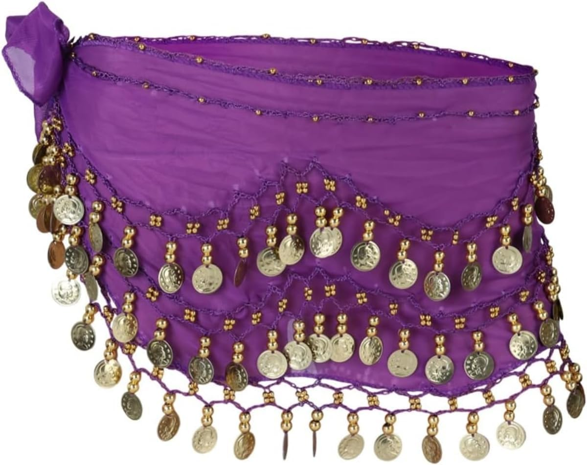Costume Bay Kids Girls Belly Bollywood Dance Coins Hip Scarf Skirt Wrap Belt Costume/Belly Dance Tribal Sash Belt Scarf Skirt Wrap