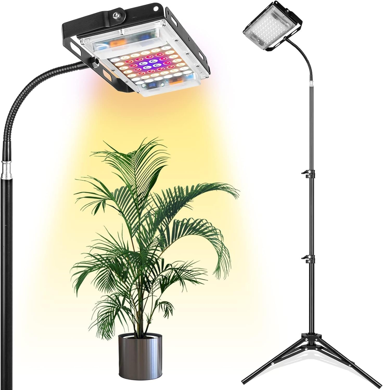 Heyinova Grow Light,150W LED Full Spectrum Plant Lamp,Plant Grow Lights with Detachable Tripod Stand,Led Grow Light for Various Plants Growth,Adjustable Tripod Stand 15-48 Inches