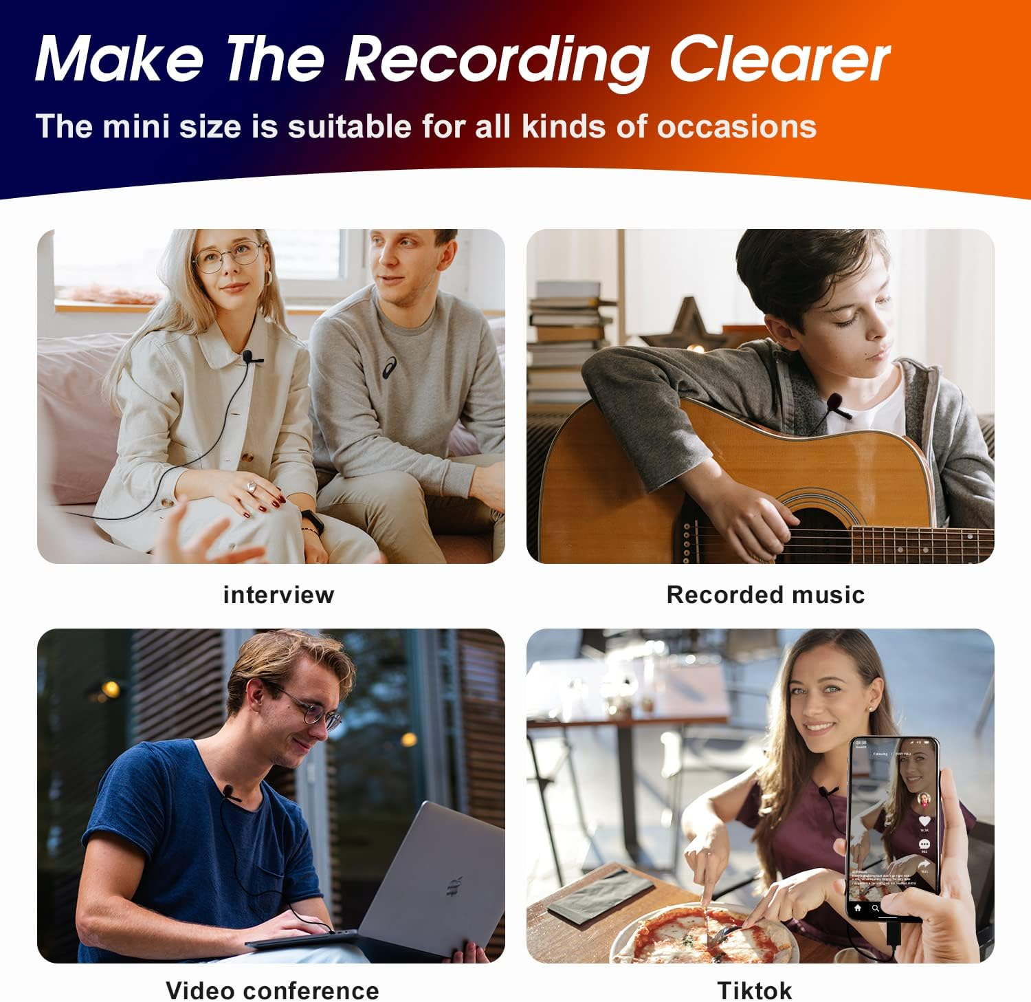 Daffodil MCP150 Lavalier Microphone USB C Lapel Microphone Clip on Microphone for Android Smartphone Iphone Tablet Laptop Camera Recording Streaming Podcast Vlog Youtube with USB Adapter