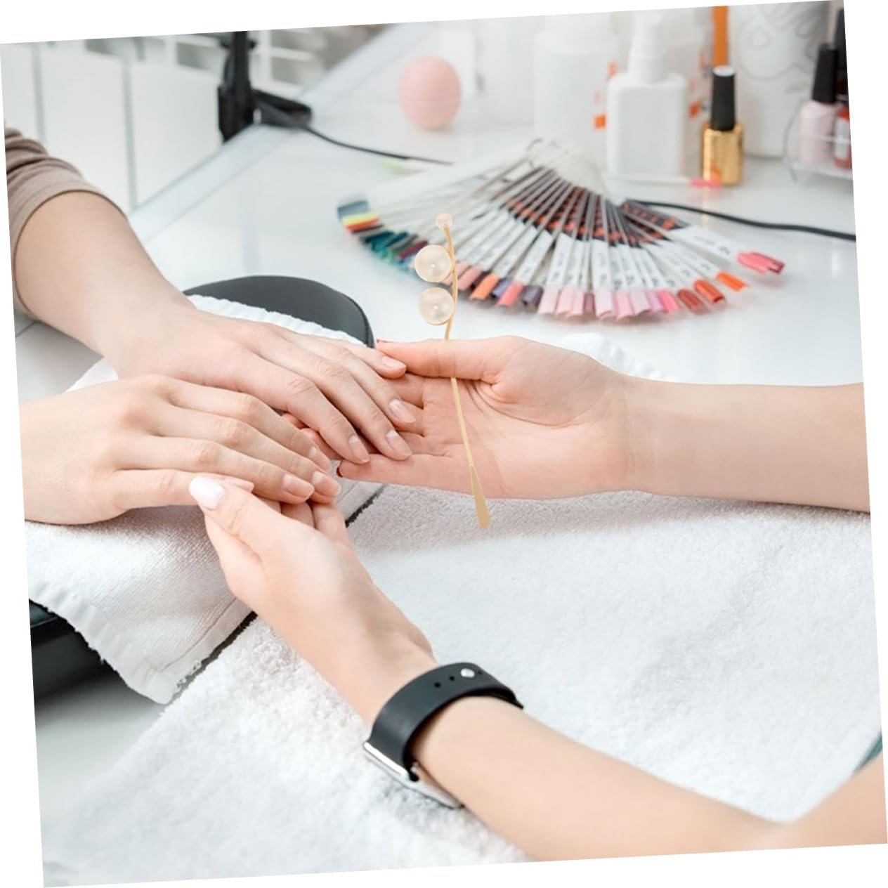 FRCOLOR 2Pcs Japanese Pearl Head Nail Art Stirring Rod for Resin Epoxy Mixing Easy Clean Manicure Tools image number 1