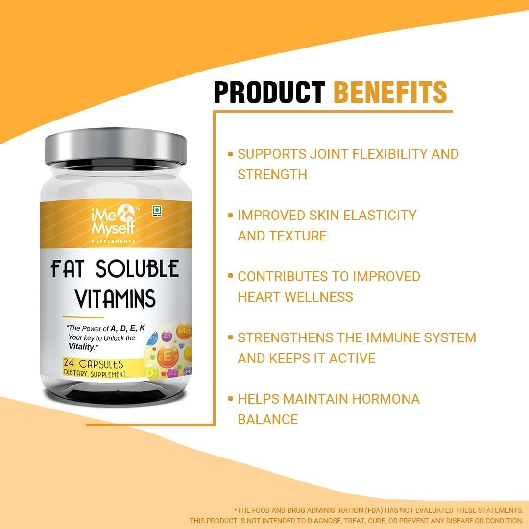 Fat-Soluble Vitamin A, D, E, K Capsules - 24 Count | Dietary Supplement for Wellness image number 4