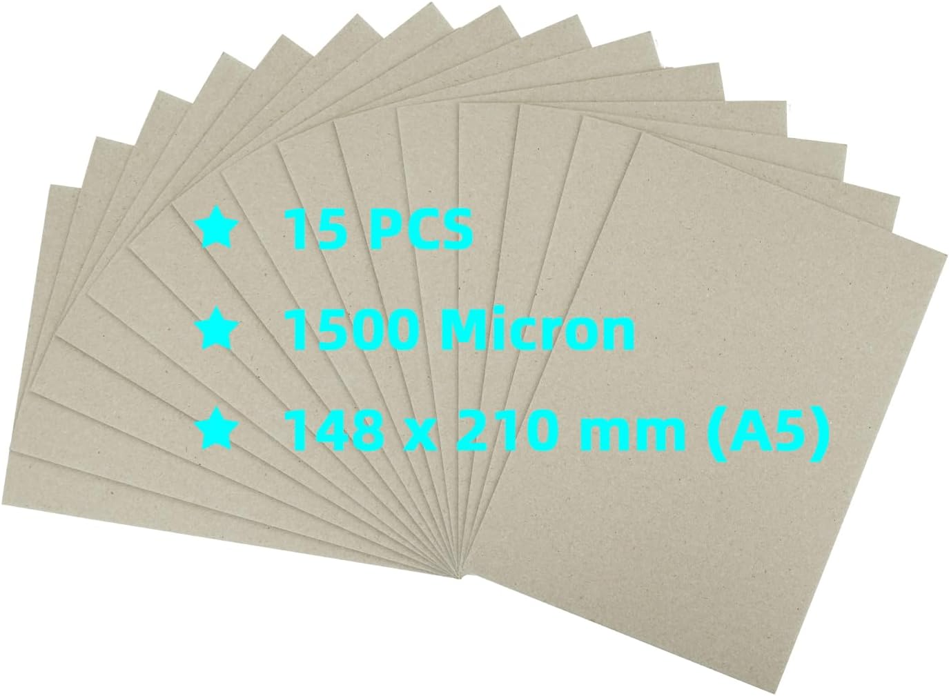 A5 Greyboard, 15 Sheets 1500 Micron Thick Recycled Card, 1.5 Mm Craft Model Making Presentation Board, Mounting Backing, Modelling Board Card (148 X 210 Mm) image number 3