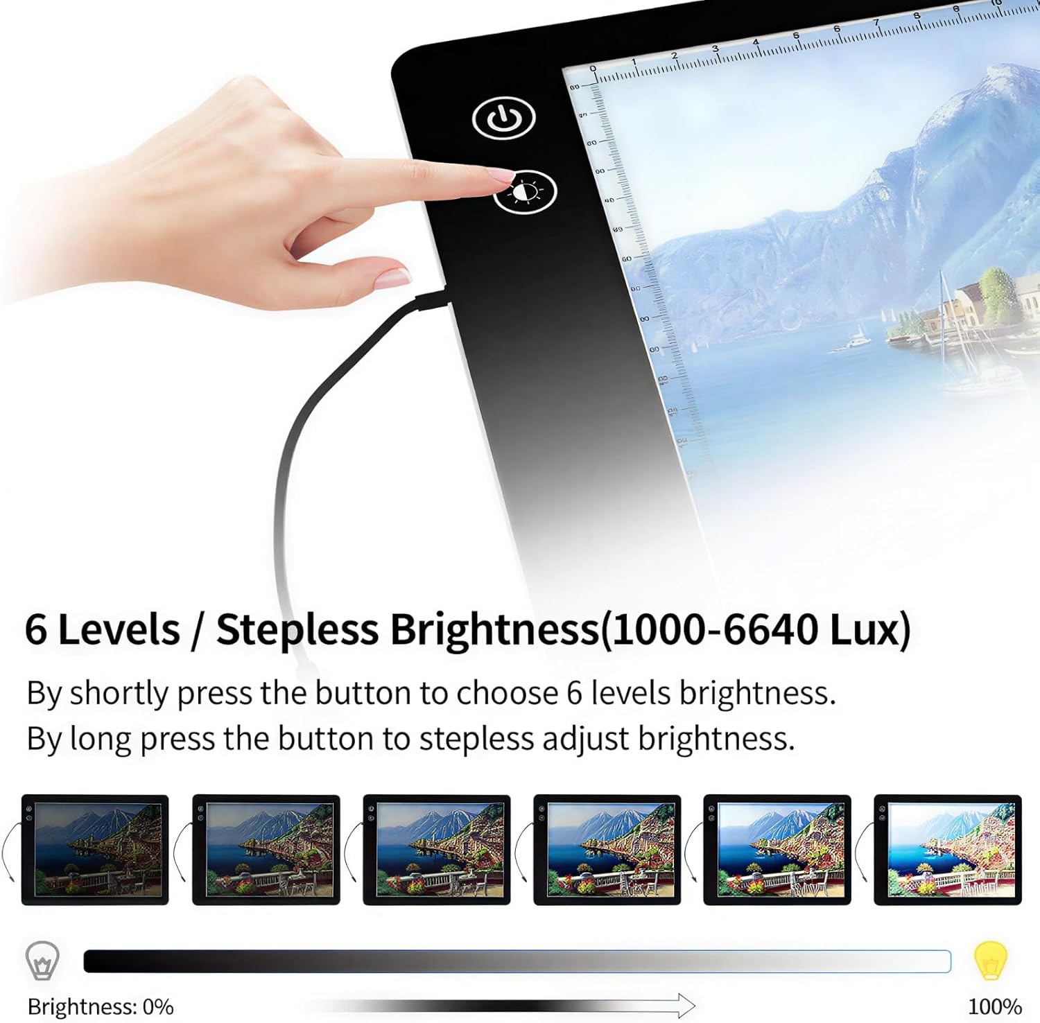 Slide Viewer,Ultra Slim Pad Slide and Film Viewer,3 Brightness Levels LED Lighted Illuminated Viewing,For Film Negative image number 5