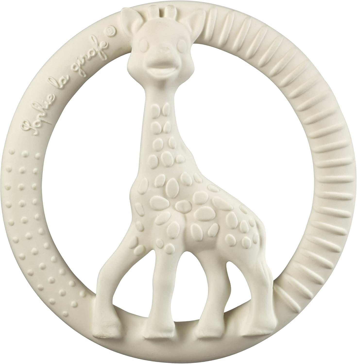 Sophie La Girafe - So'Pure Teething Rings Circle - 100% Natural Rubber - Rounded Pimples & Ridges - Pain Relief - Lightweight & Ergonomic - Age: 3 M + image number 6