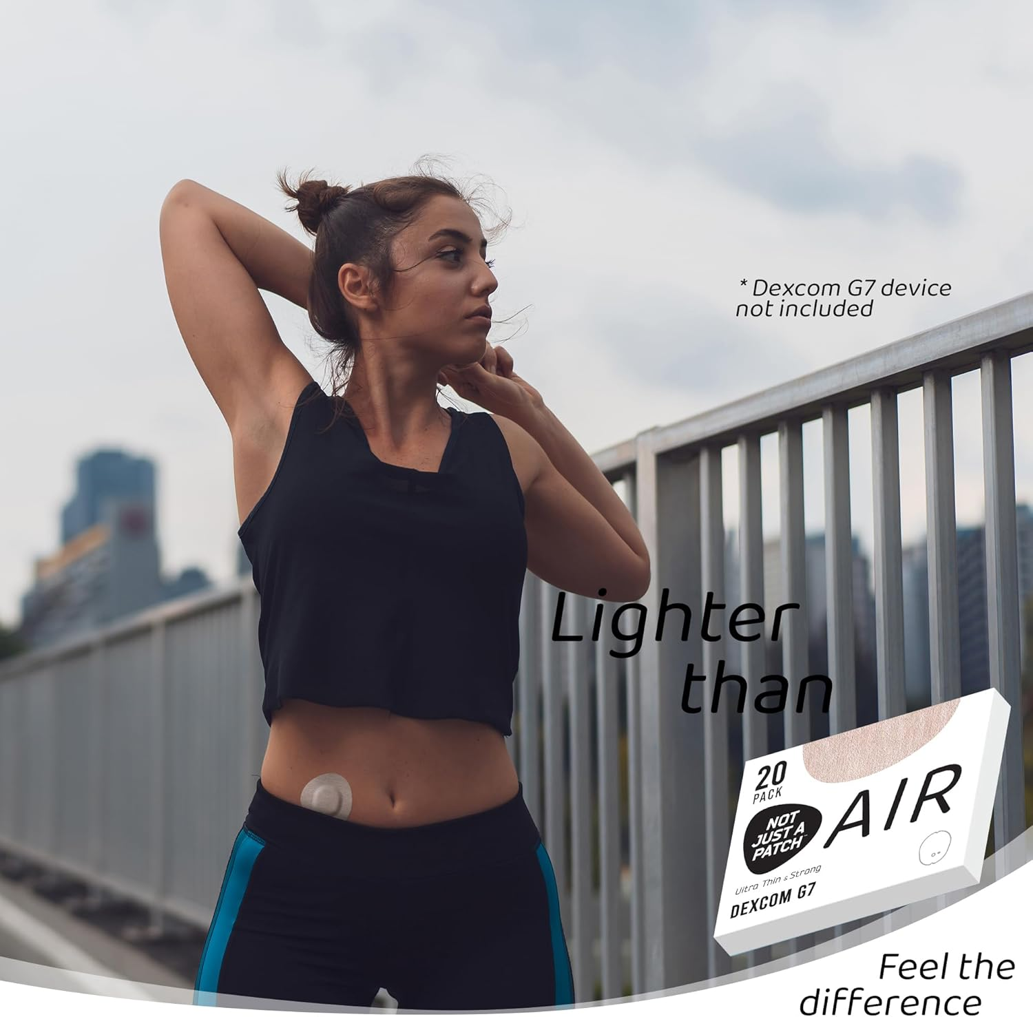 Not Just a Patch Air Dexcom G7 Adhesive Patches (20 Pack) - Strong and Light Stelo CGM & Dexcom G7 over Patches with Ultra-Hold 14 Day Adhesion, Durable Sensor Covers - Beige - Beige image number 6