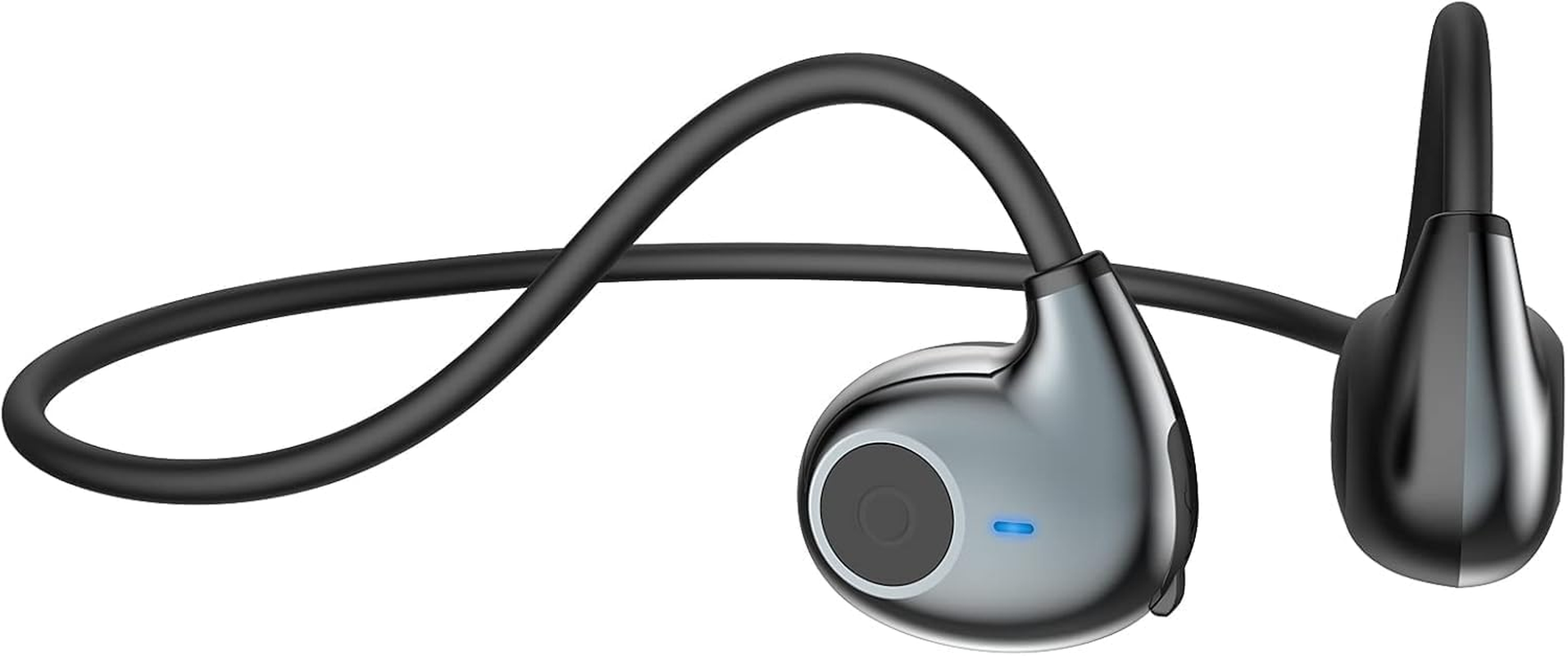 Echlife J077 A805 Ultra Lightweight 13G Open Ear Earphones, Air Conduction, Non-Blocking, Bluetooth 5.3 AAC ENC Call Noise Canceling, Wireless Earphones, Comfortable Fit, Built-In, White