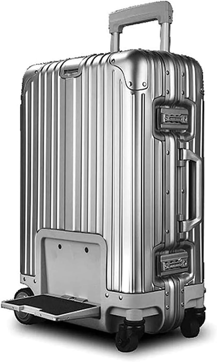 VEGIONES Luggage，Suitcases with Wheels Carry on Luggage Smart Remote Control Suitcases Carry on Luggage 20 Inch Suitcase Usb Rechargeable Riding Suitcases with Wheels Lightweight, One Color, Silver- image number 2