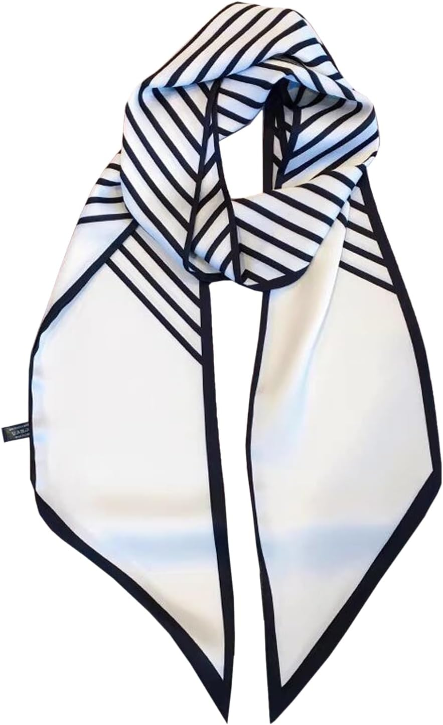 59" Long Silk like Scarf Fashion Hair Head Scarf for Women Satin Head Hair Handbag Scarf Belt Purse Accessories&hellip;