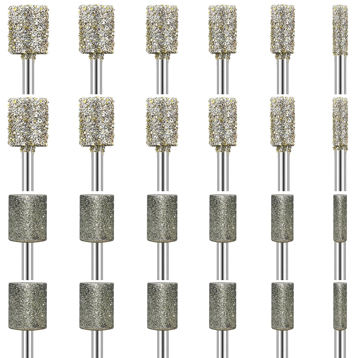 Pack of 12 Diamond Burrs, Diamond Grinding Points, Grain 116, Stone Milling Cutter, Diamond Cutter with 3 Mm Shaft, Fit for Stone, Glass, Ceramic Carving, Grinding, Polishing, Engraving image number 2