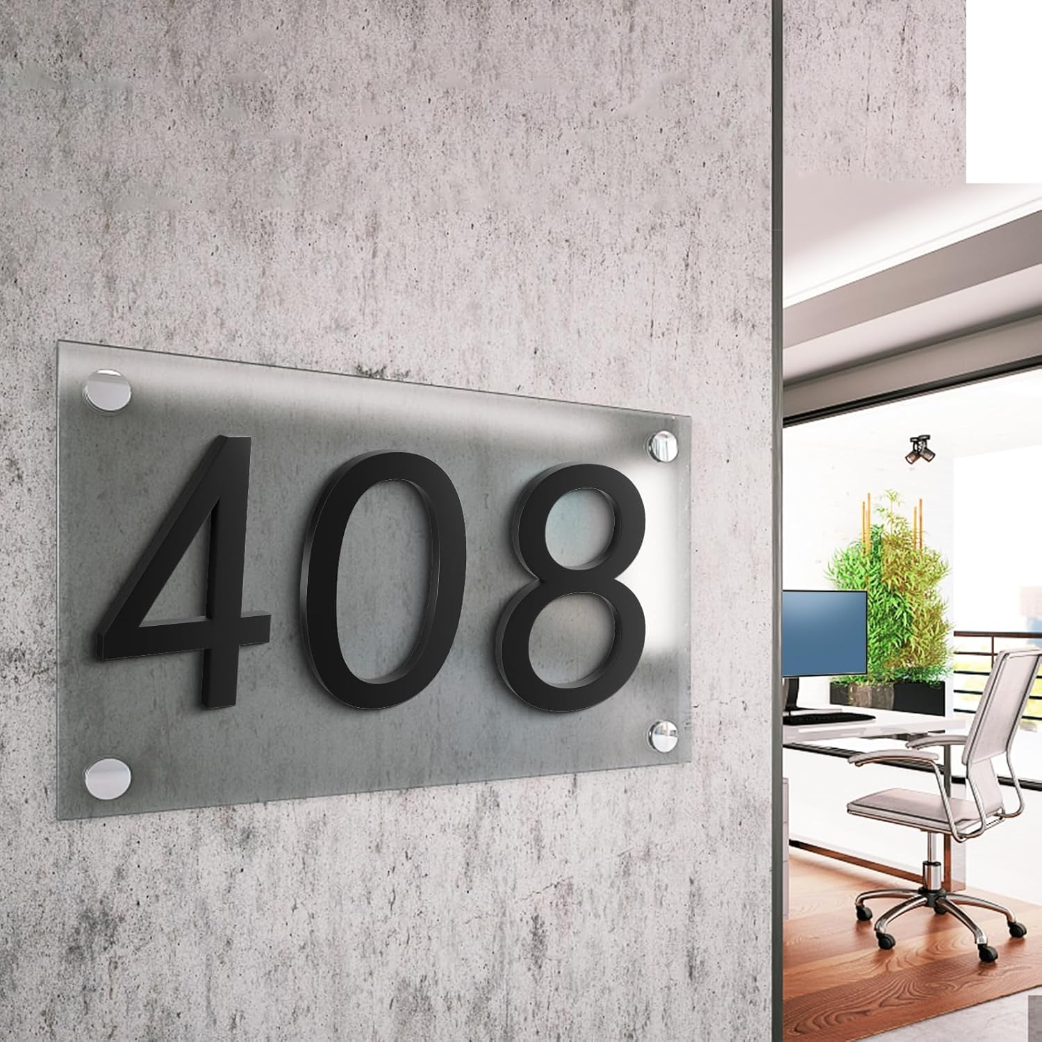 5 Inch House Numbers, Self-Adhesive House Number Acrylic Modern House Numbers for outside Black Mailbox Numbers Address Home Number for House Apartments Office Hotel Room Easy to Install (Numeral.9) - Numeral.2 image number 3