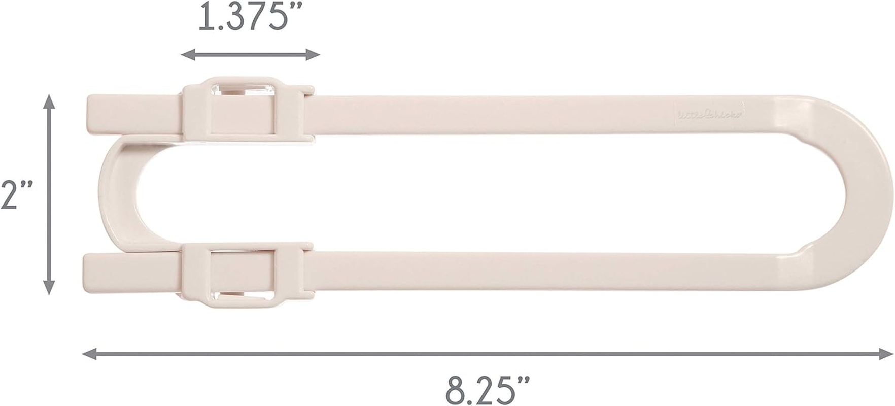 Little Chicks U-Shaped Baby Safety Glide Lock - Adjustable Childproof Cabinet Latches for Kitchen Cupboard - Suitable for Babyproofing Cabinets Knobs & D-Handles