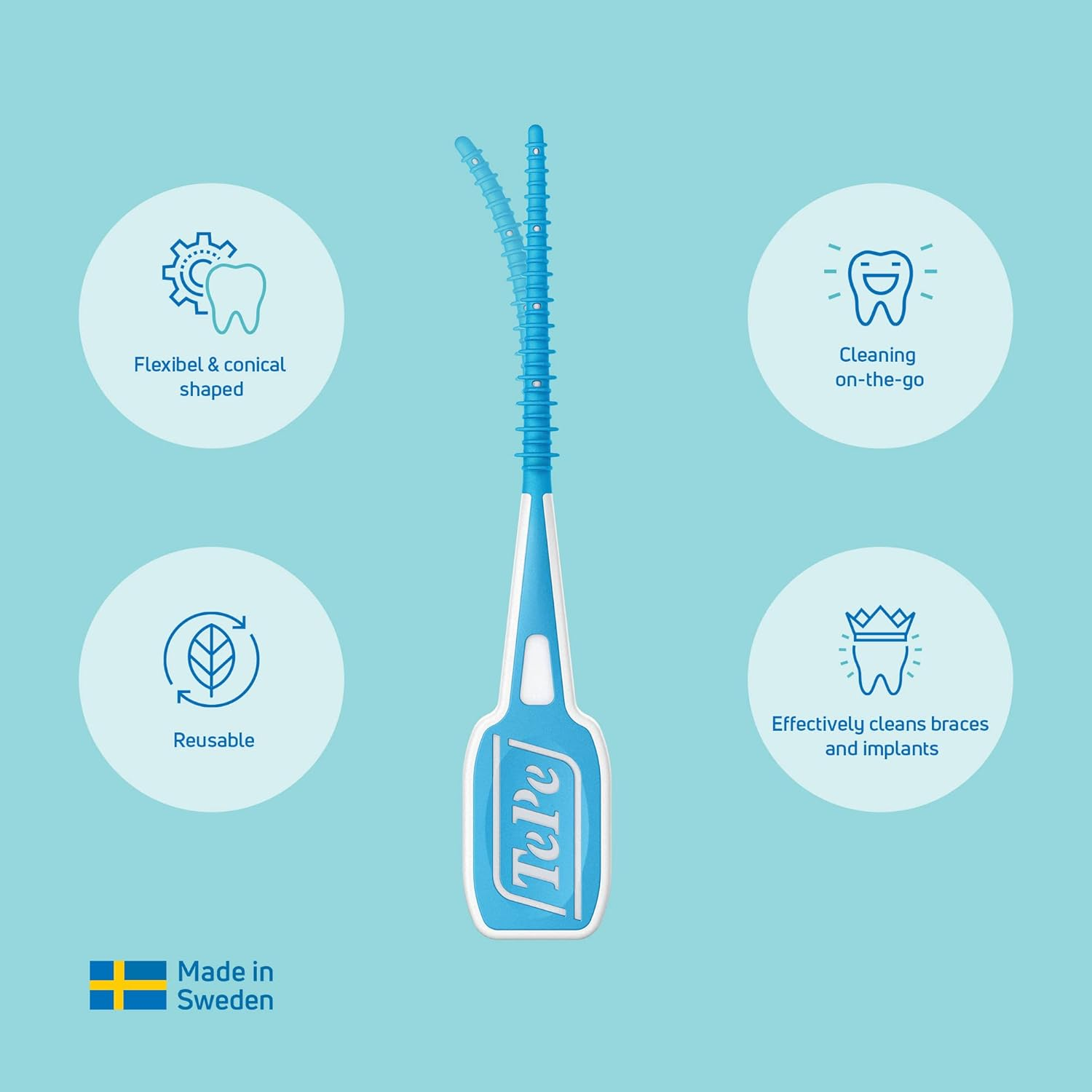 Tepe Easypick Toothpicks, Blue, ISO M-L, 36Pcs, Plaque Remover, Efficient Clean between the Teeth, Durable Dental Picks for Small Gaps, Comes with Travel Case image number 3