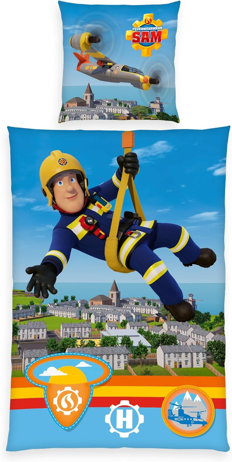 Herding Fireman Sam Bed Linen, Pillowcase Approx. 80 X 80 Cm, Duvet Cover Approx. 135 X 200 Cm, with Branded Zip, 100% Cotton/Renforc&eacute; image number 6