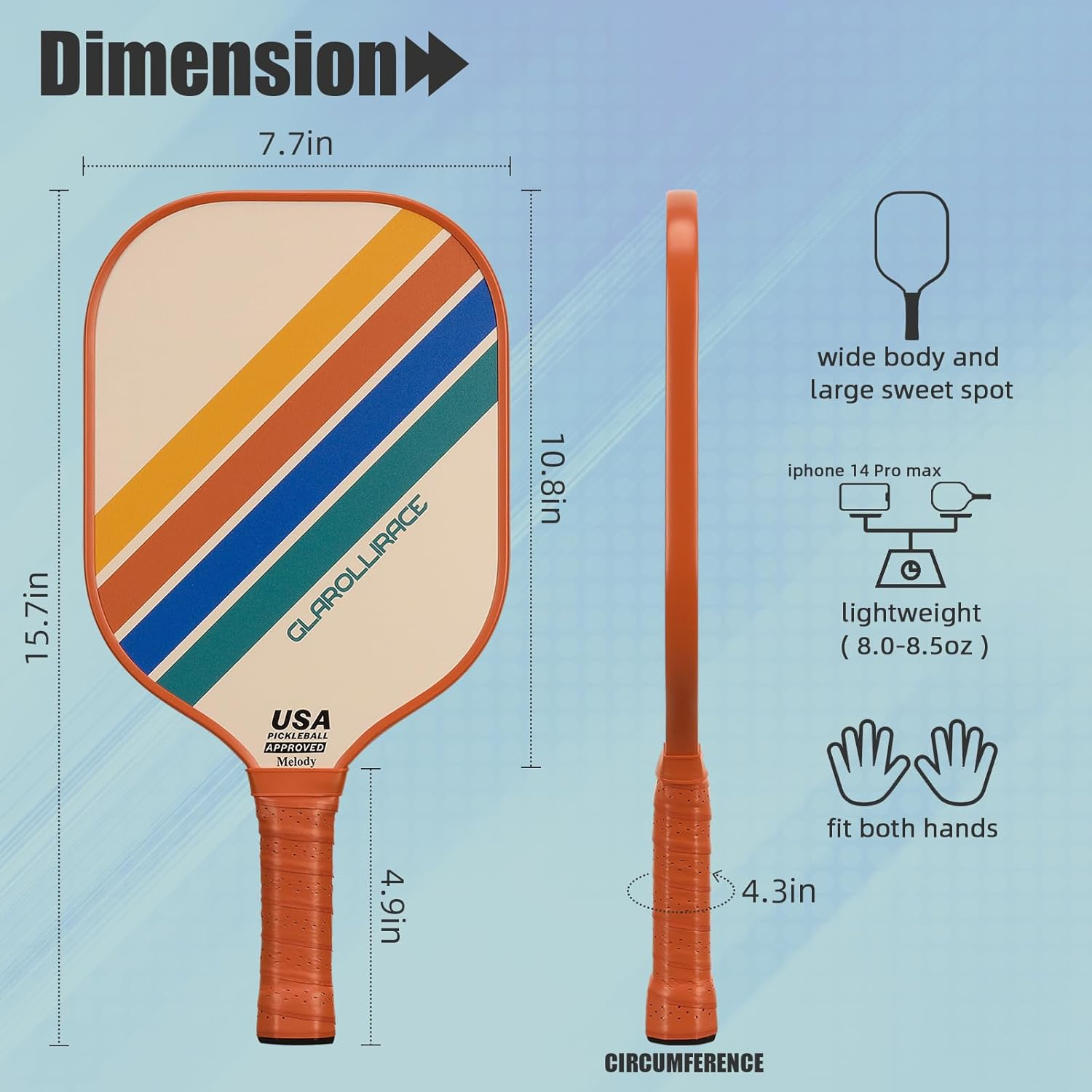 Pickleball Paddles Set of 2 | 4 Pickleball Rackets,Usapa Approved Pickleball Set of 2 | 4 Pickle Ball Paddles,Fiberglass Surface & 13 Mm PP Honeycomb Core,4 Indoor & Outdoor Balls,1 Bag image number 2