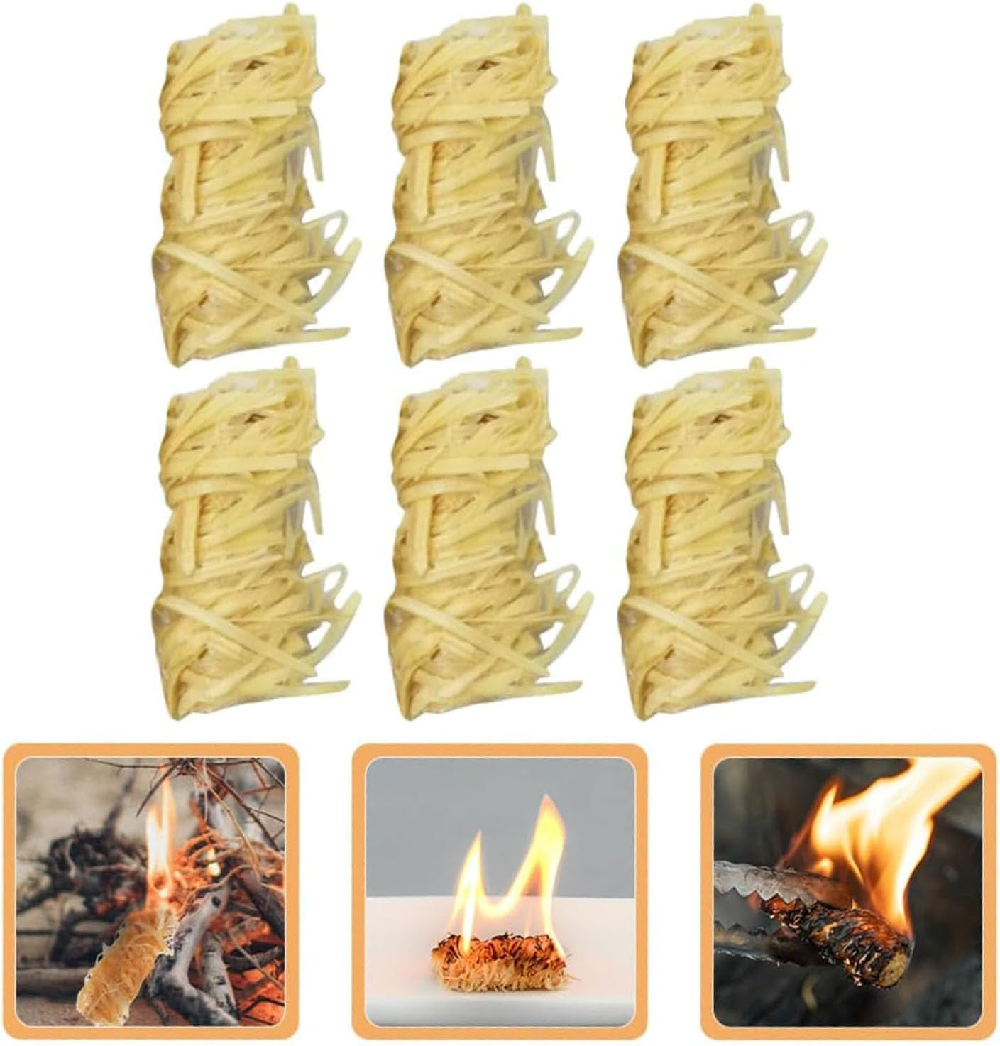 BEANPRECOY 50Pcs Wood Wool Roll Wood Fire Starters Fire Lighters Firelighters for Wood Burners,Natural Wooden Firelighters Charcoal Starters Convenient Fire Lighter Fire Lighter Firelighters for Home