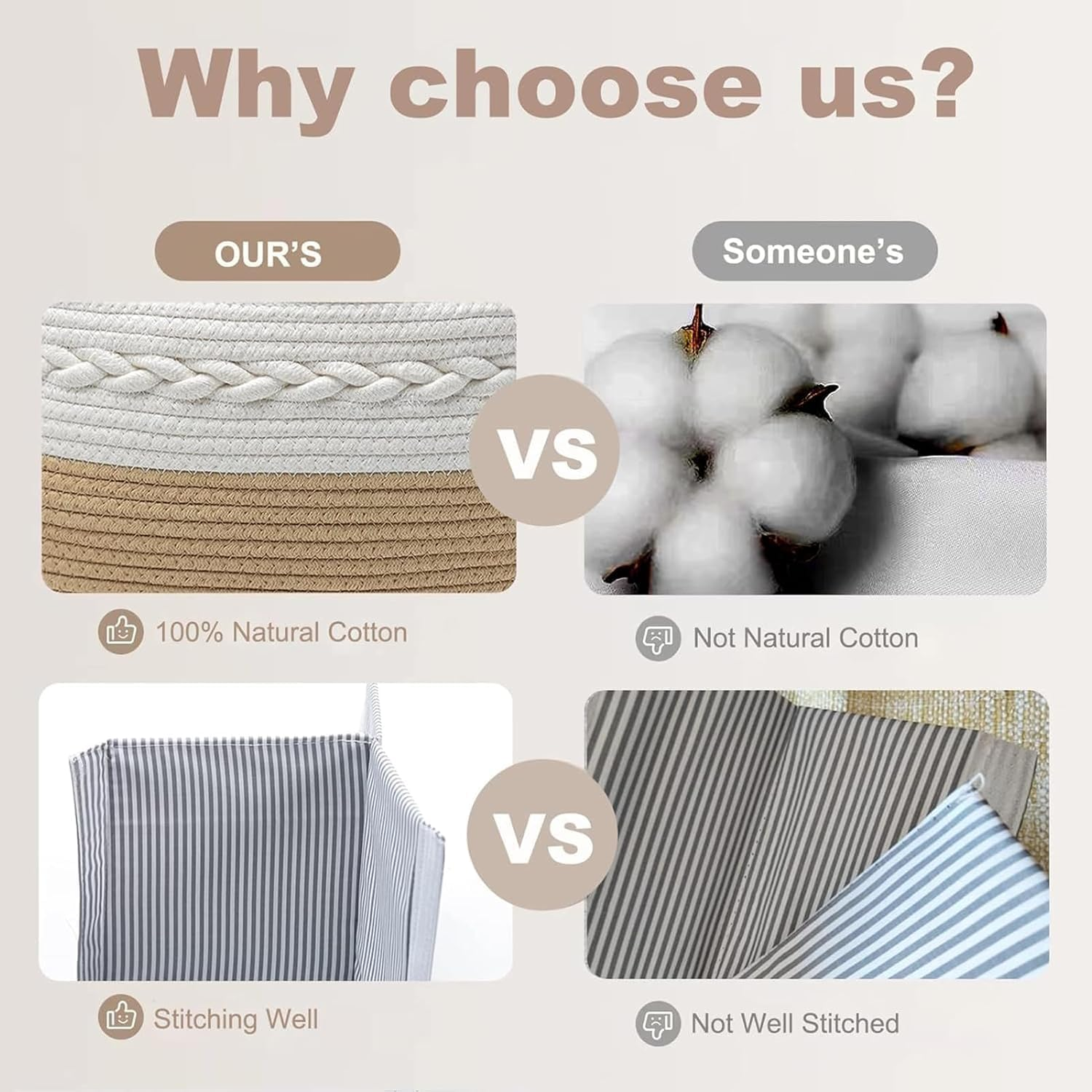 Diaper Caddy Organizer for Baby, Cotton Rope Baby Gift Basket, Portable Diaper Organizer for Changing Table, Diaper Nursery Storage Organizer for Baby Stuff, Baby Shower Gifts for Newborn image number 1