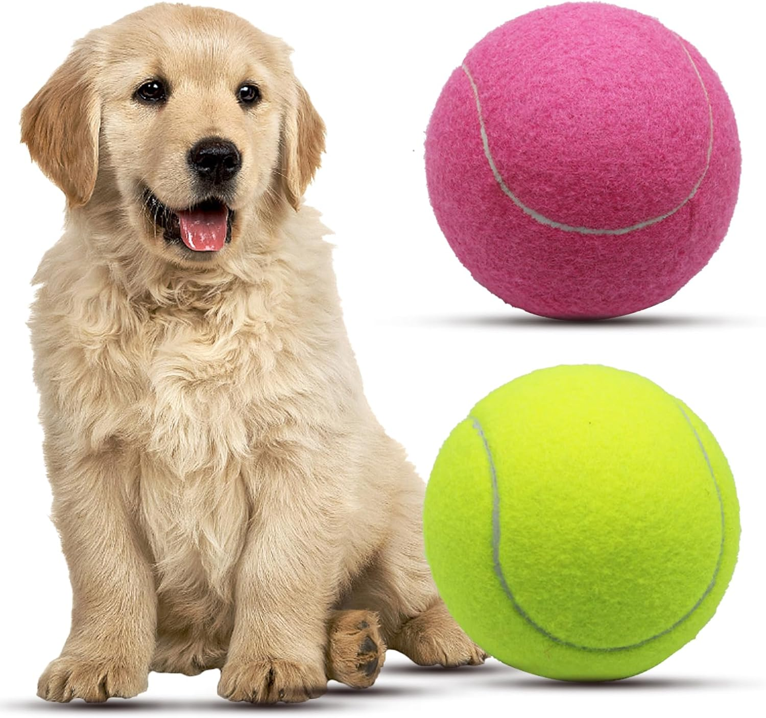 Magicorange Tennis Ball Dog Toys，2 Pack 4 Inch Oversize Giant Tennis Ball Dog Tennis Ball Large Pet Chew Toy for Outdoor/Indoor Sports (Multicolor, 2 Pack) image number 6