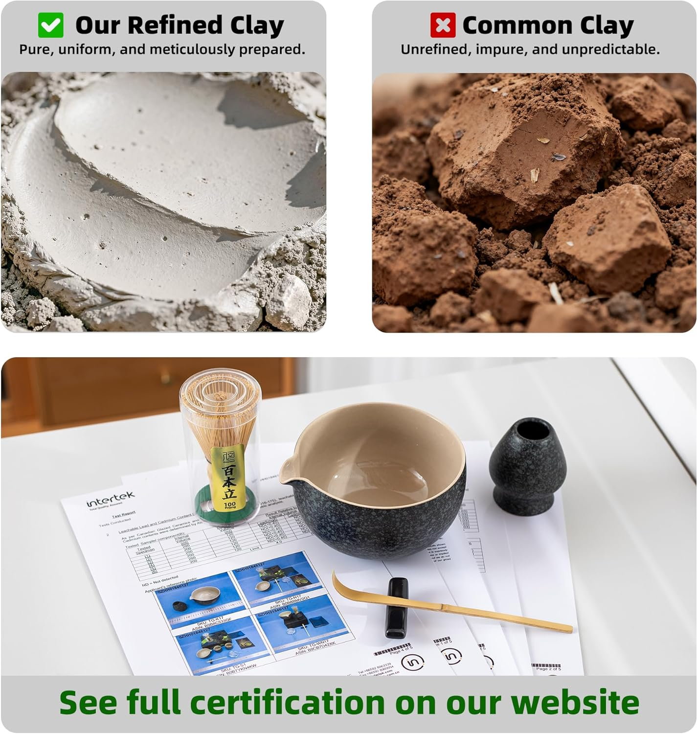 TEANAGOO Matcha Set, 7 Pcs Matcha Whisk Set for Ceremony, Matcha Kit Junware-Blue, Matcha Tea Set for Making Breakfast/Matcha Latte, Great for Matcha Lover, Matcha Whisk and Bowl with All Accessories image number 2