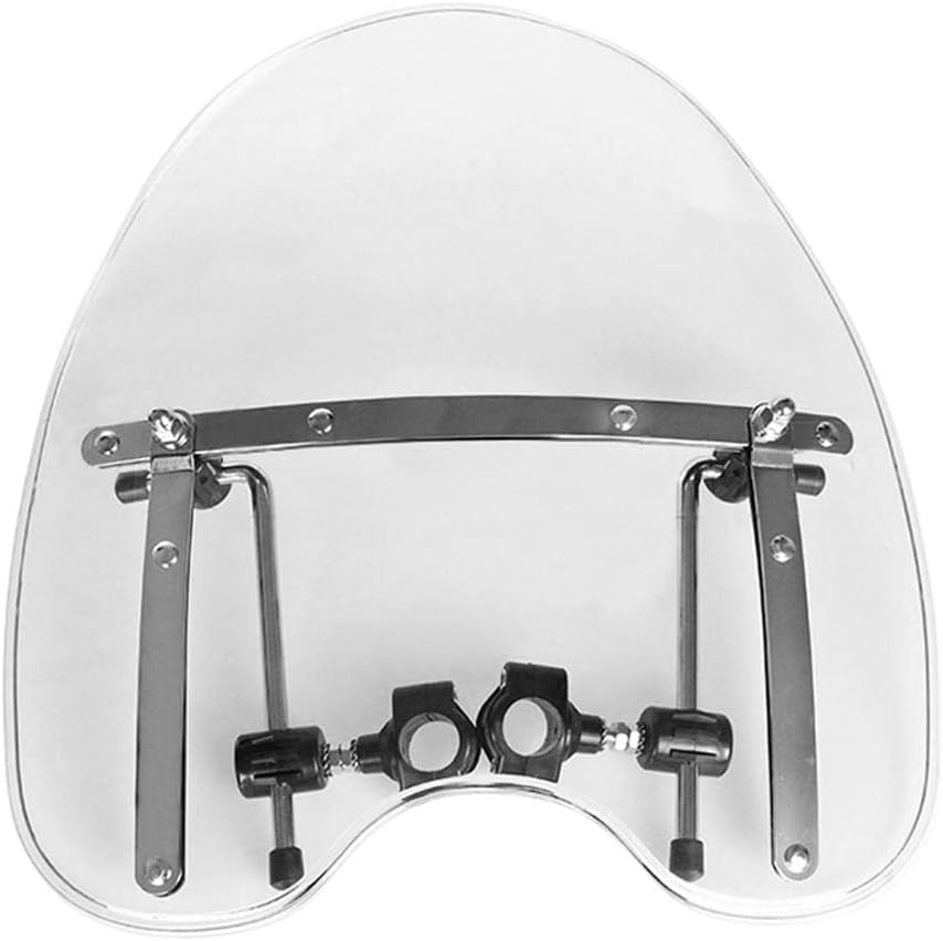 Baosity Universal Motorcycle Windshield Windscreen 19X17 Inch Compatible with Most Motorcycles Cruiser - Clear image number 2