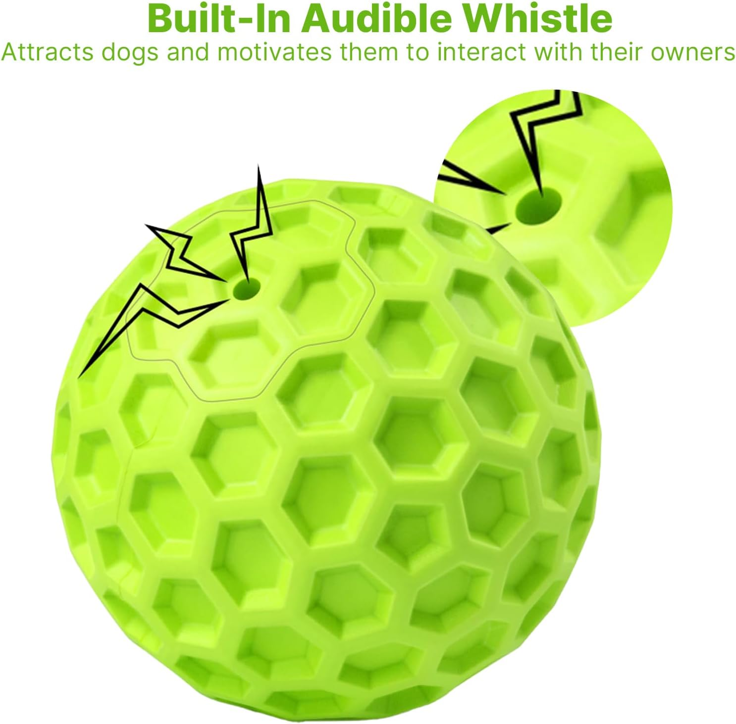 Velmoriah 2 PCS Indestructible Squeaky Dog Balls, Dog Chew Toys for Aggressive Chewers, Natural Rubber Interactive Dog Ball Toy for Large Dogs image number 3