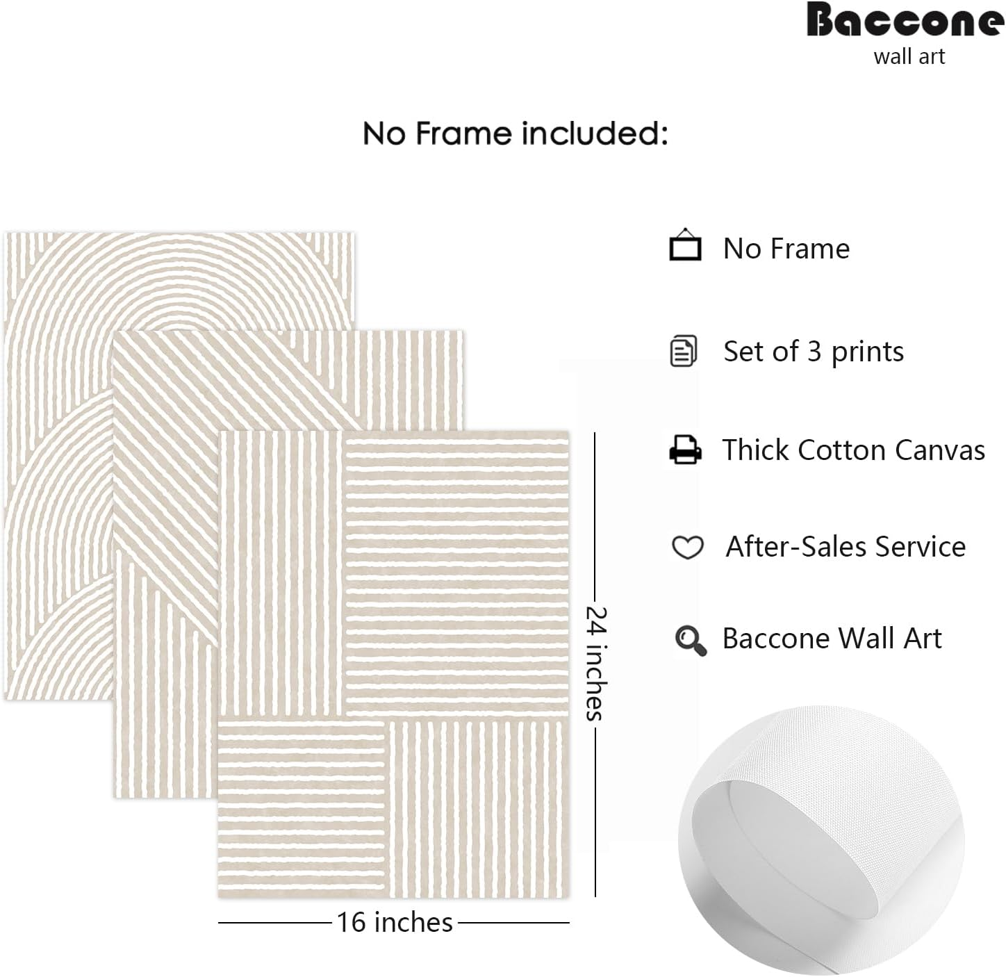 Beige Abstract Wall Art Pictures Set of 3 Boho Modern Canvas Wall Decor Neutral Line Wall Art Minimalist Art Abstract Beige Prints Painting Modern Artwork for Living Room Bedroom 16X24 Inch Unframed