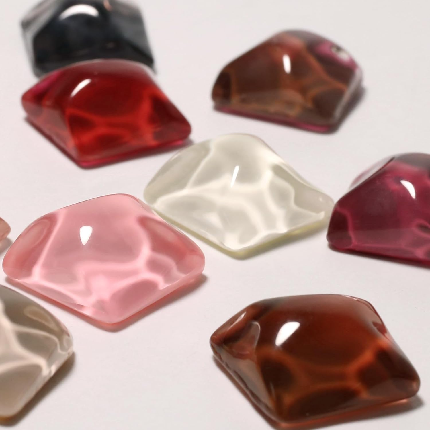 KRISNICE Jelly Crystal Gel Nail Polish Set Wine Burgundy Red Black Translucent Fall Autumn Designs Manicure DIY Home UV LED Soak off Art Gift (CS2-014)