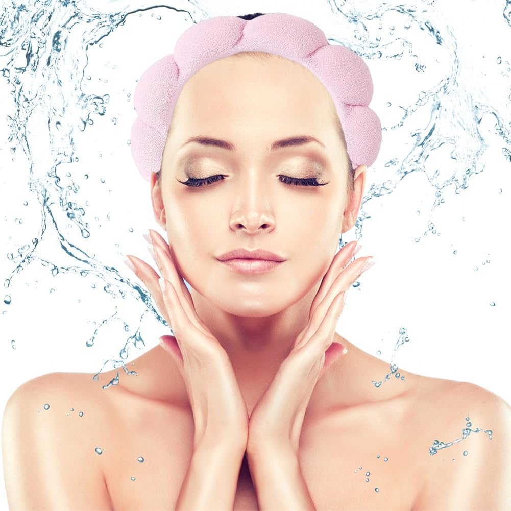 Hair Band Cosmetic Headband, Headband Hand Strap Set, Face Wash Headband, Skin Care Headband, Women'S Spa Hair Band, Daily Wear, Yoga, Sports, Skin Care, Cleaning, Pink image number 5