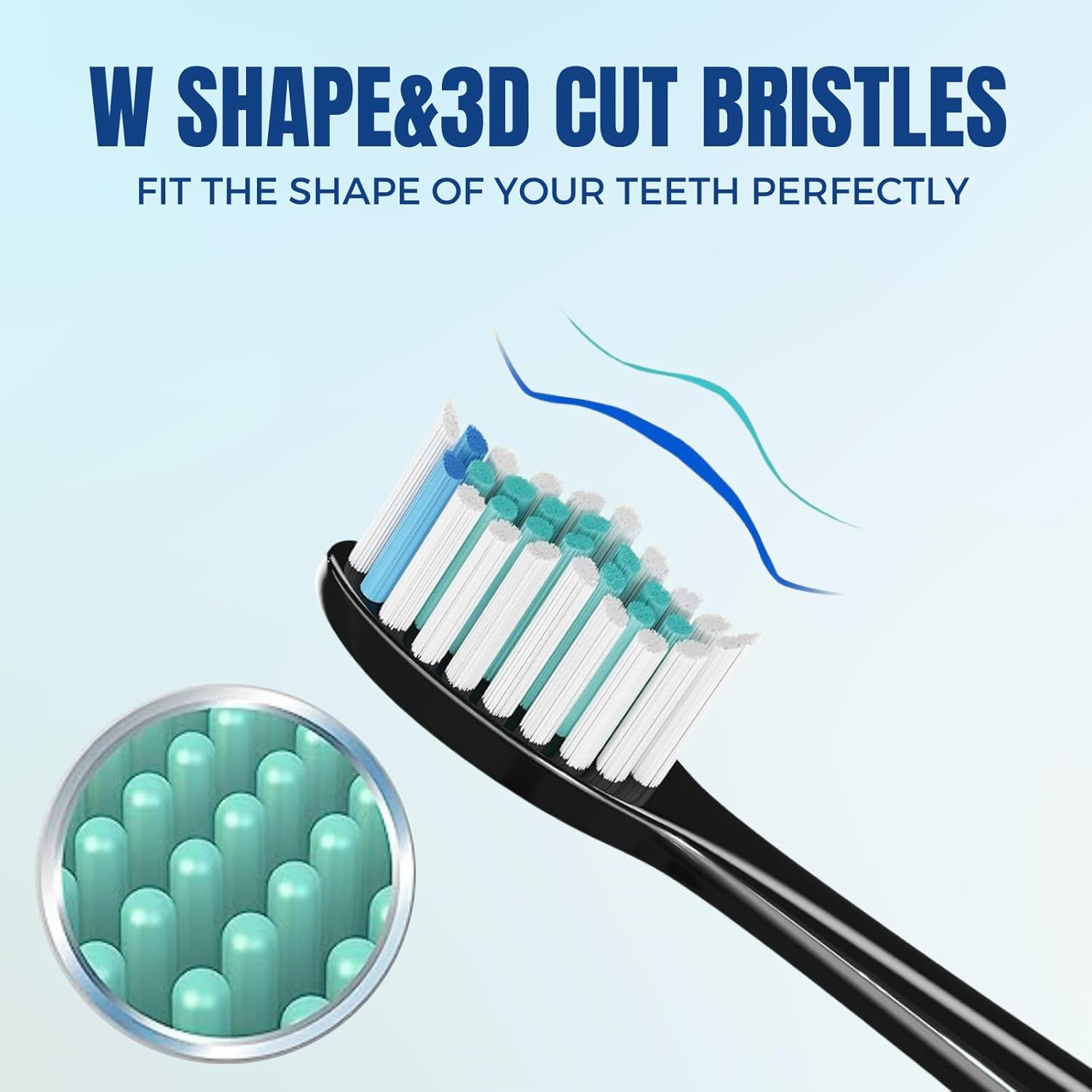 Replacement Brush Heads Compatible with Philips Sonicare, JOMWEN Fits Diamondclean, Protectiveclean, Flexcare, Healthywhite, Easyclean, 2 Series, 3 Series, Kids Series and More (Black+White, 8 Pack) image number 4