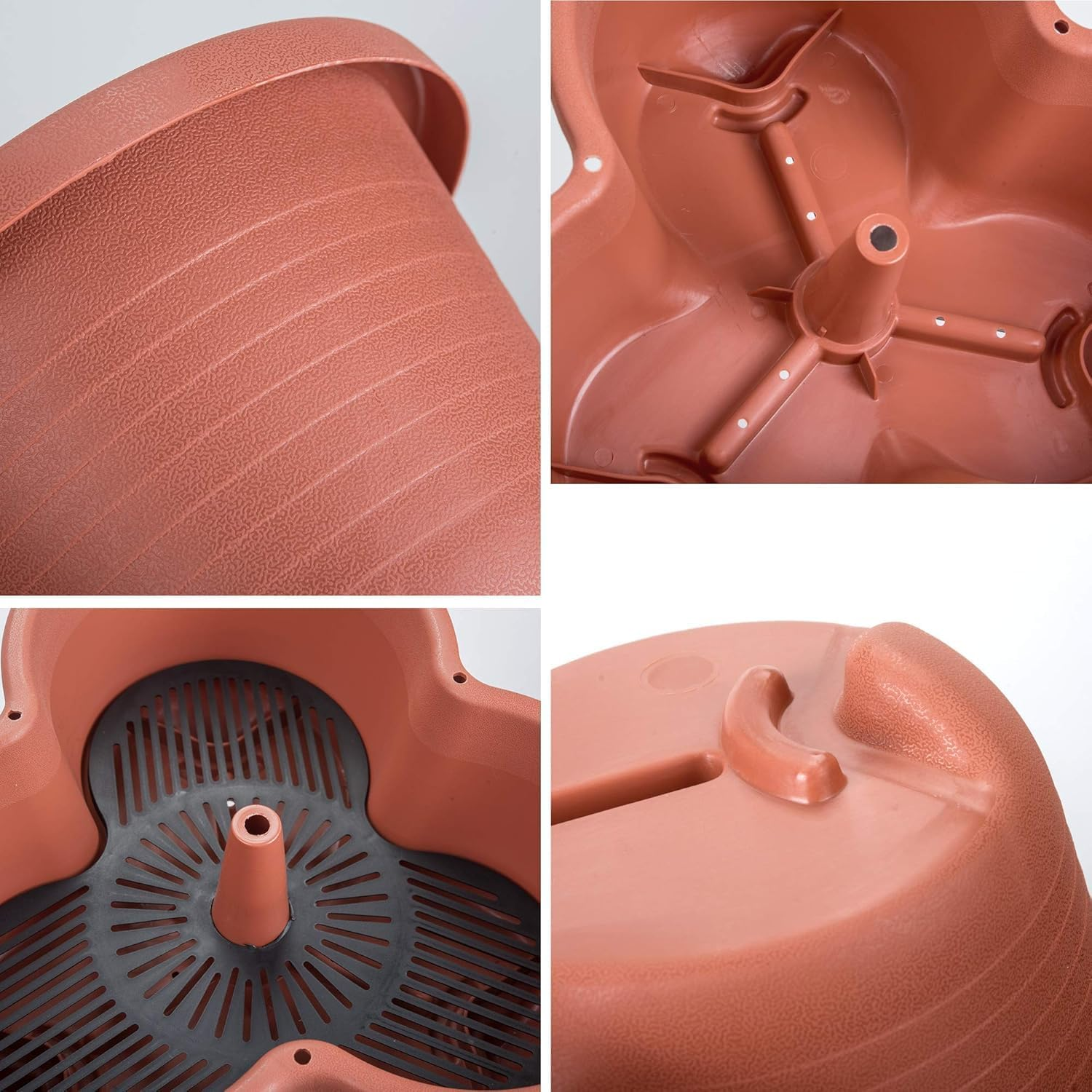 5-Tier Stackable Vertical Garden Planter with Wheels, Self-Watering Design for Strawberries, Herbs, Flowers, and Vegetables &ndash; Brick Red image number 1