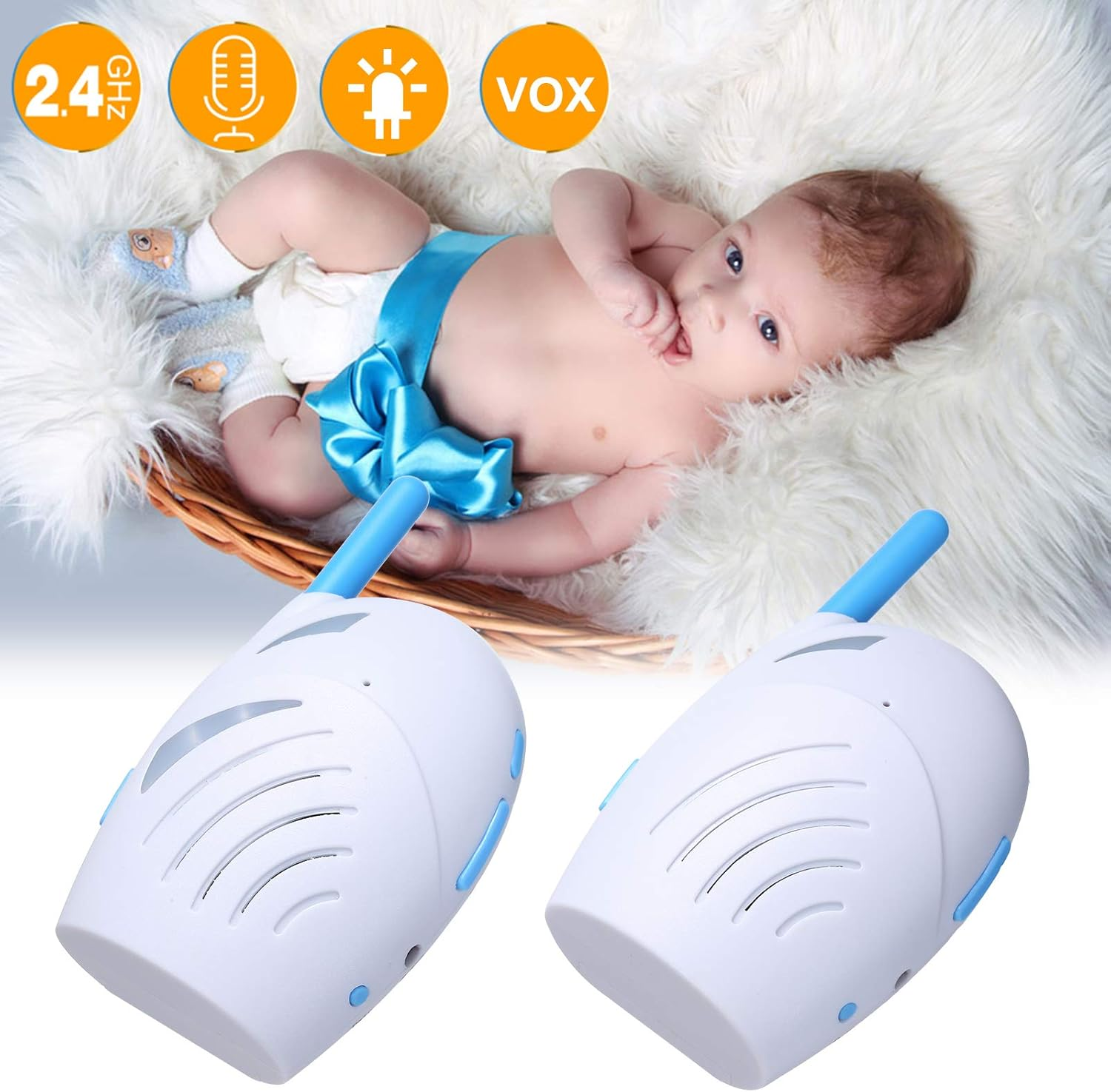 Portable 2.4Ghz Wireless Digital Audio Monitor, Crystal Clear Cry Detector, up to 250M Range image number 2
