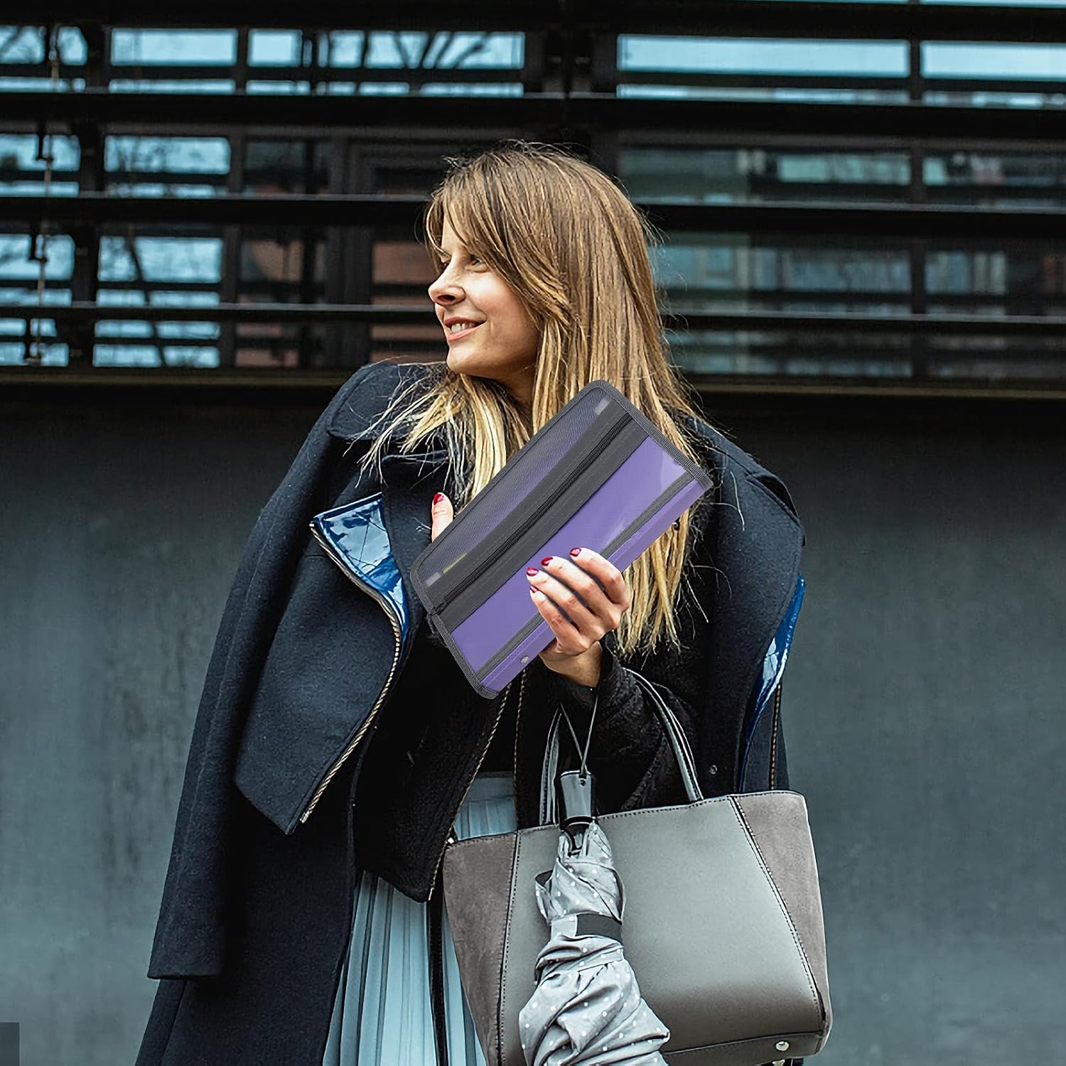 NAFY Small Accordion File Organizer, A5 Check Size 13 Pockets Coupon Receipt Holder Organizer with Zipper, 11X7 Inches Accordion Expanding Folder Wallet for Coupon, Receipt, Bills, Cash(Lavender) - A5 Lavender image number 5